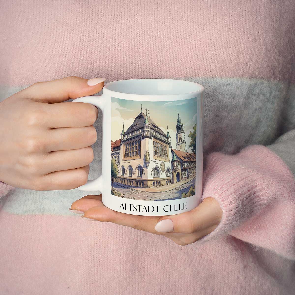 altstadt-celle-deutschland-kaffeebecher-aquarell