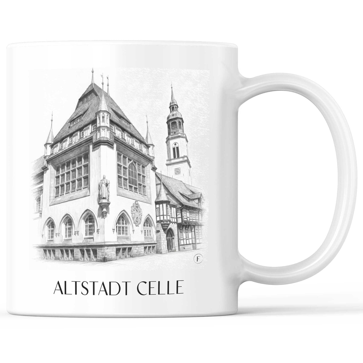Altstadt Kaffeebecher - Celle - Deutschland Becher - Kaffeetasse im Zeichnung Stil