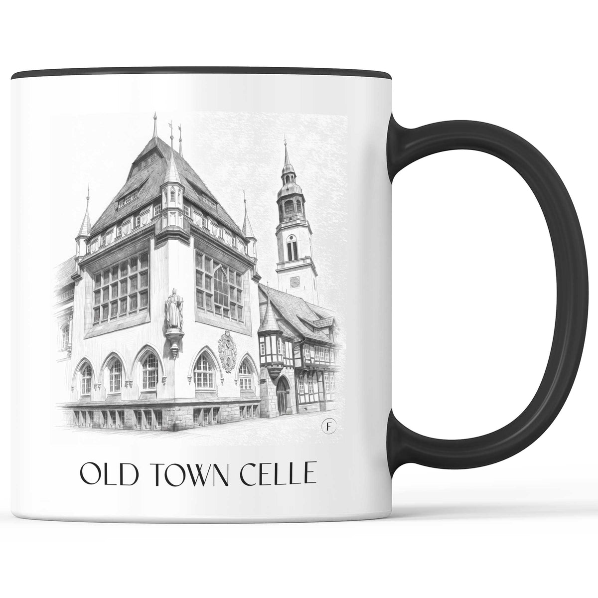 Altstadt Kaffeebecher - Celle - Deutschland Becher - Kaffeetasse im Zeichnung Stil