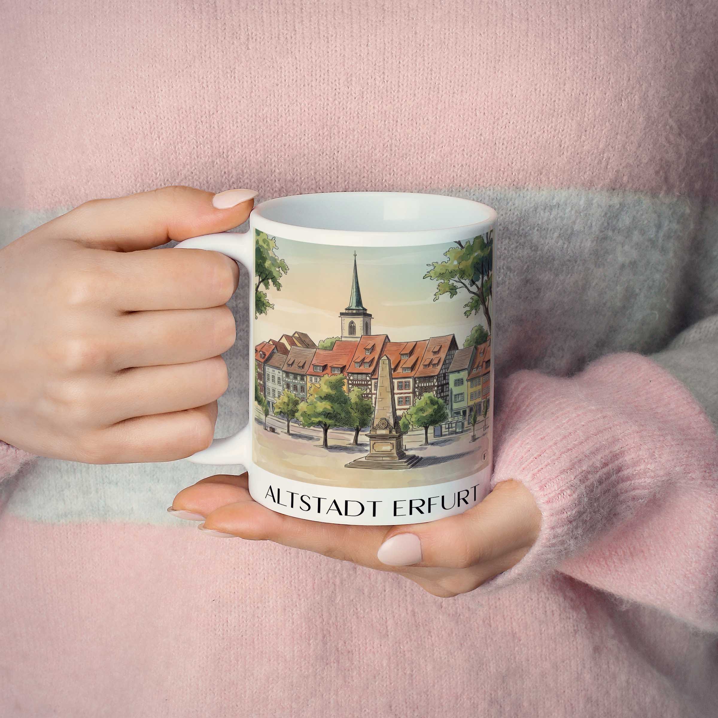 altstadt-erfurt-deutschland-kaffeebecher-aquarell