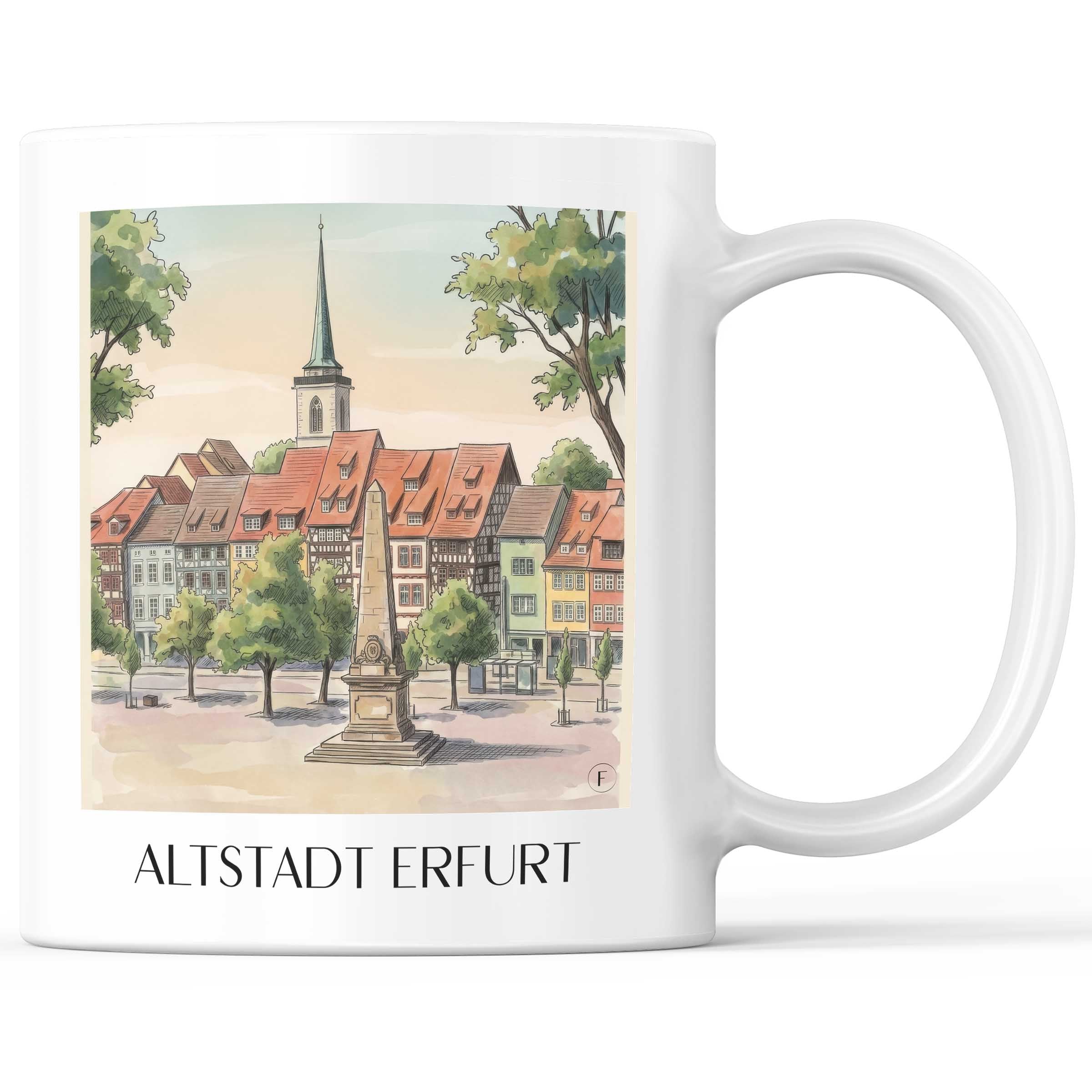 altstadt-erfurt-deutschland-kaffeebecher-aquarell
