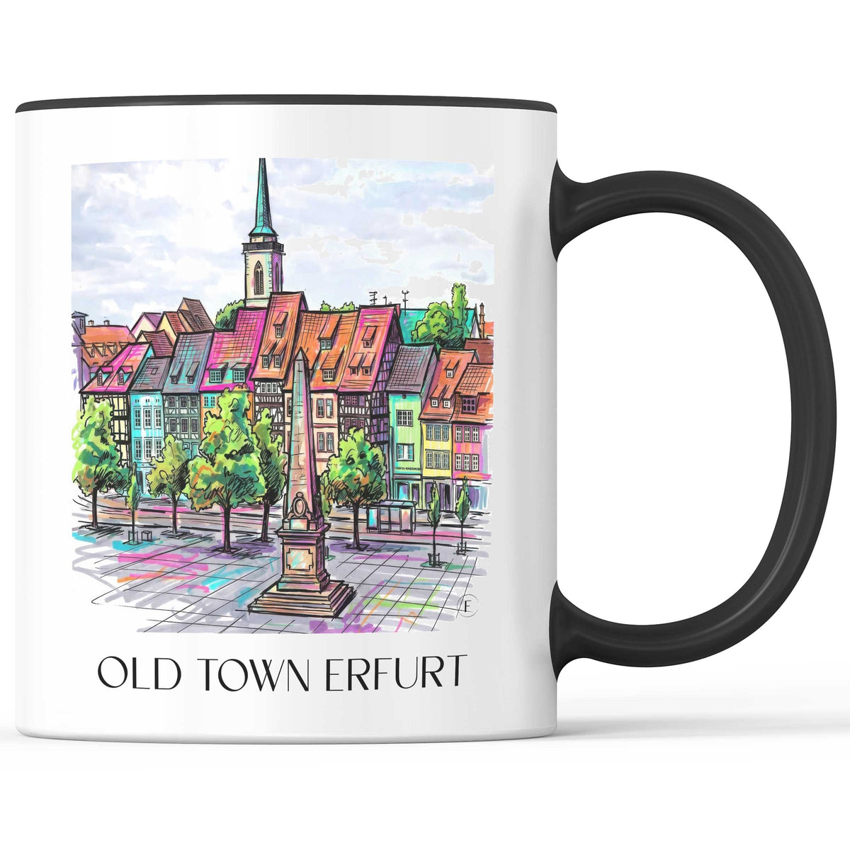 Altstadt Kaffeebecher - Erfurt - Deutschland Becher - Kaffeetasse im Tag Graffiti Stil - favplace