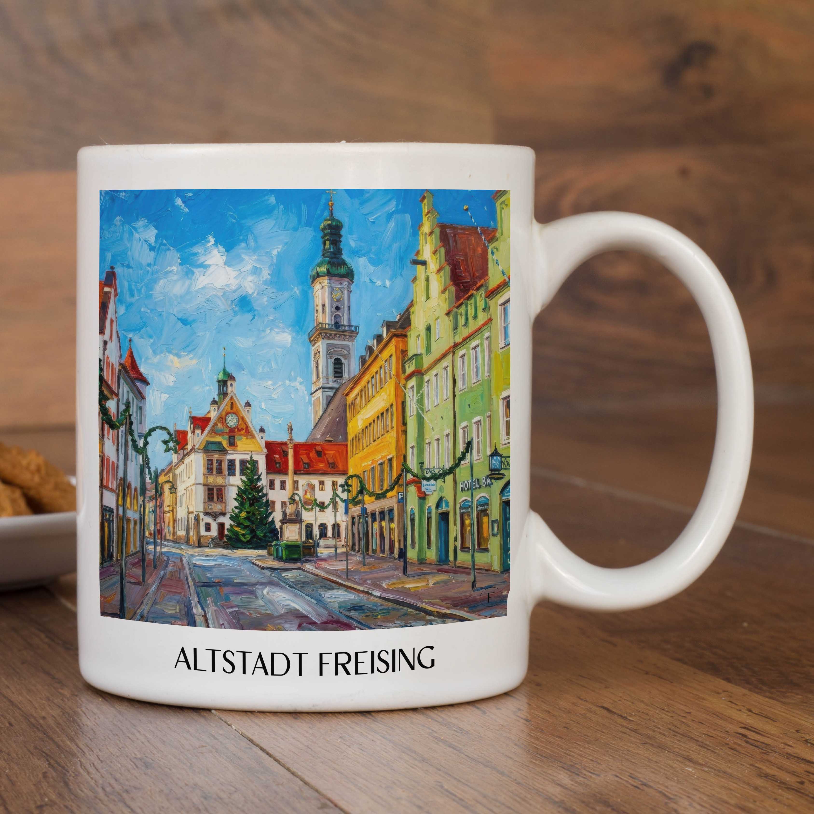 altstadt-freising-deutschland-kaffeebecher-oil-painting-oelgemaelde