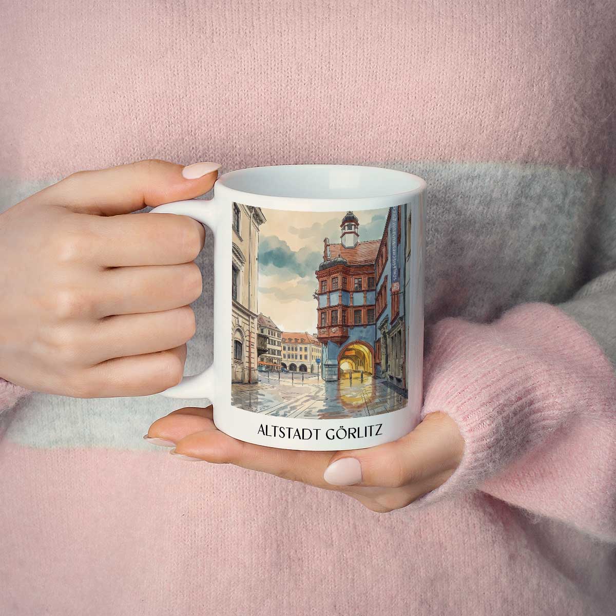 altstadt-görlitz-deutschland-kaffeebecher-aquarell