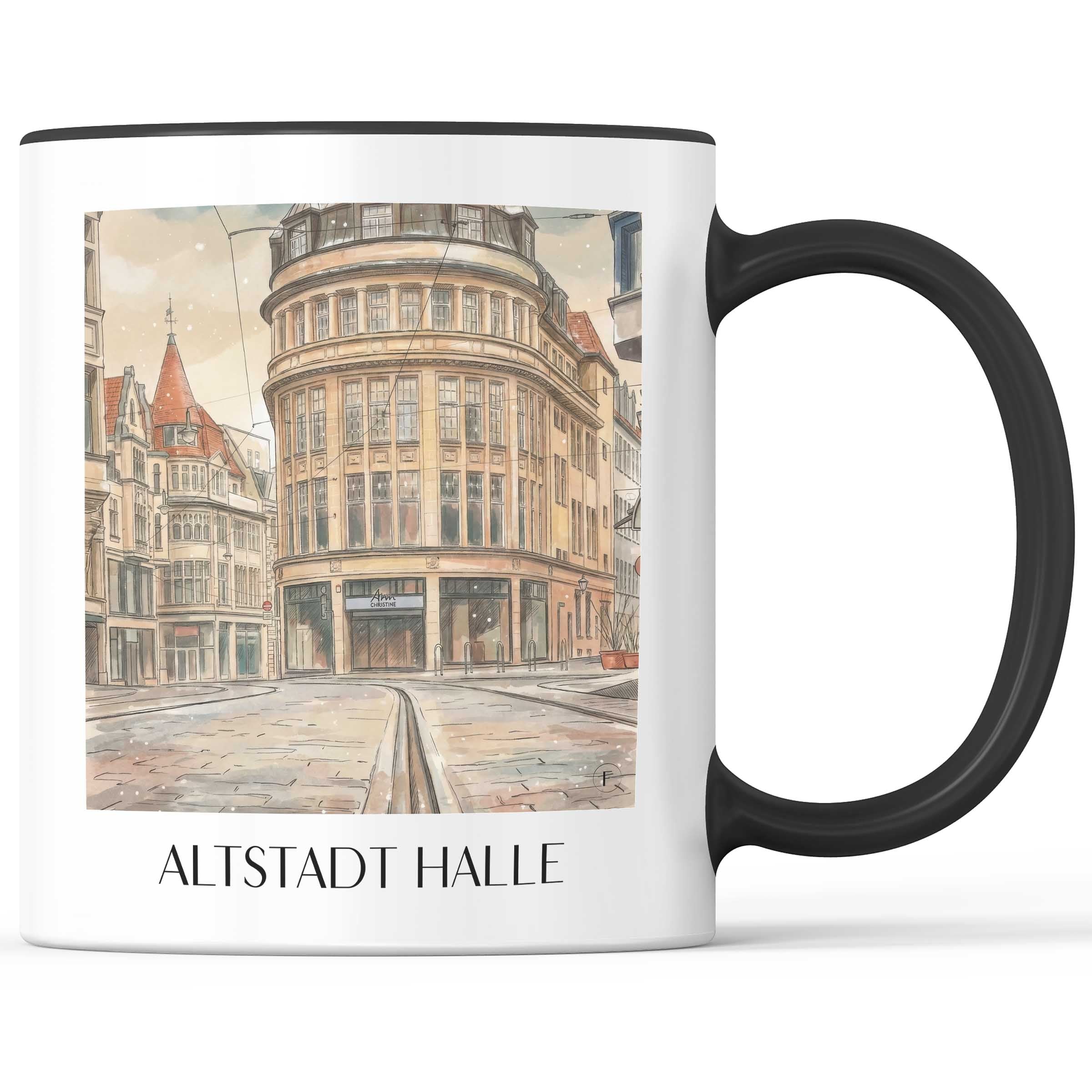 altstadt-halle-deutschland-kaffeebecher-aquarell