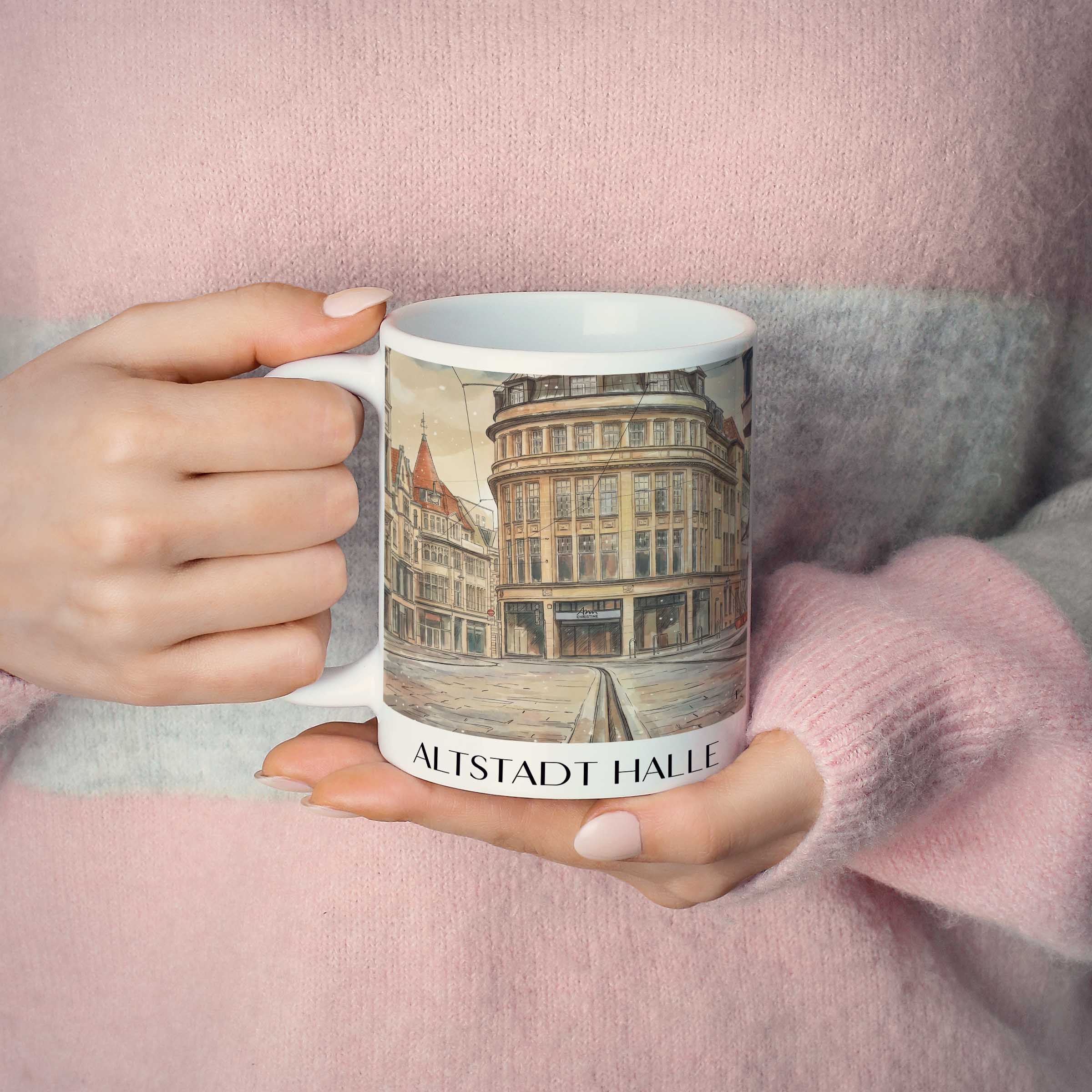 altstadt-halle-deutschland-kaffeebecher-aquarell