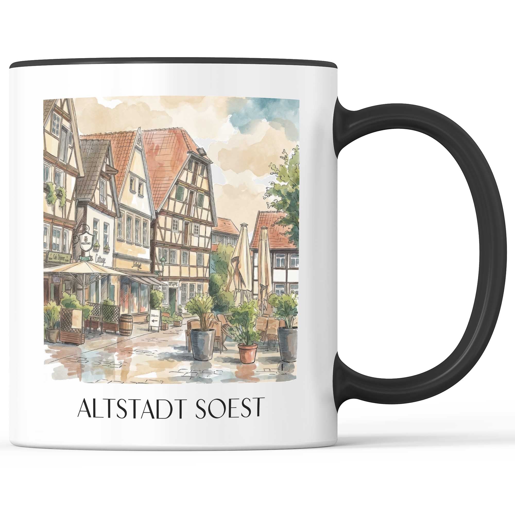 altstadt-soest-deutschland-kaffeebecher-aquarell
