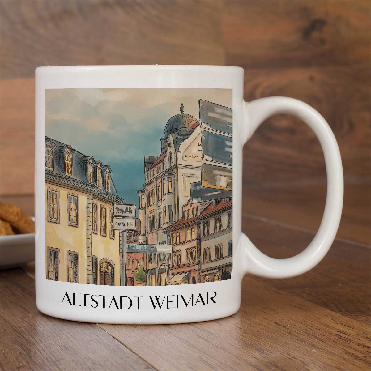 altstadt-weimar-deutschland-kaffeebecher-aquarell