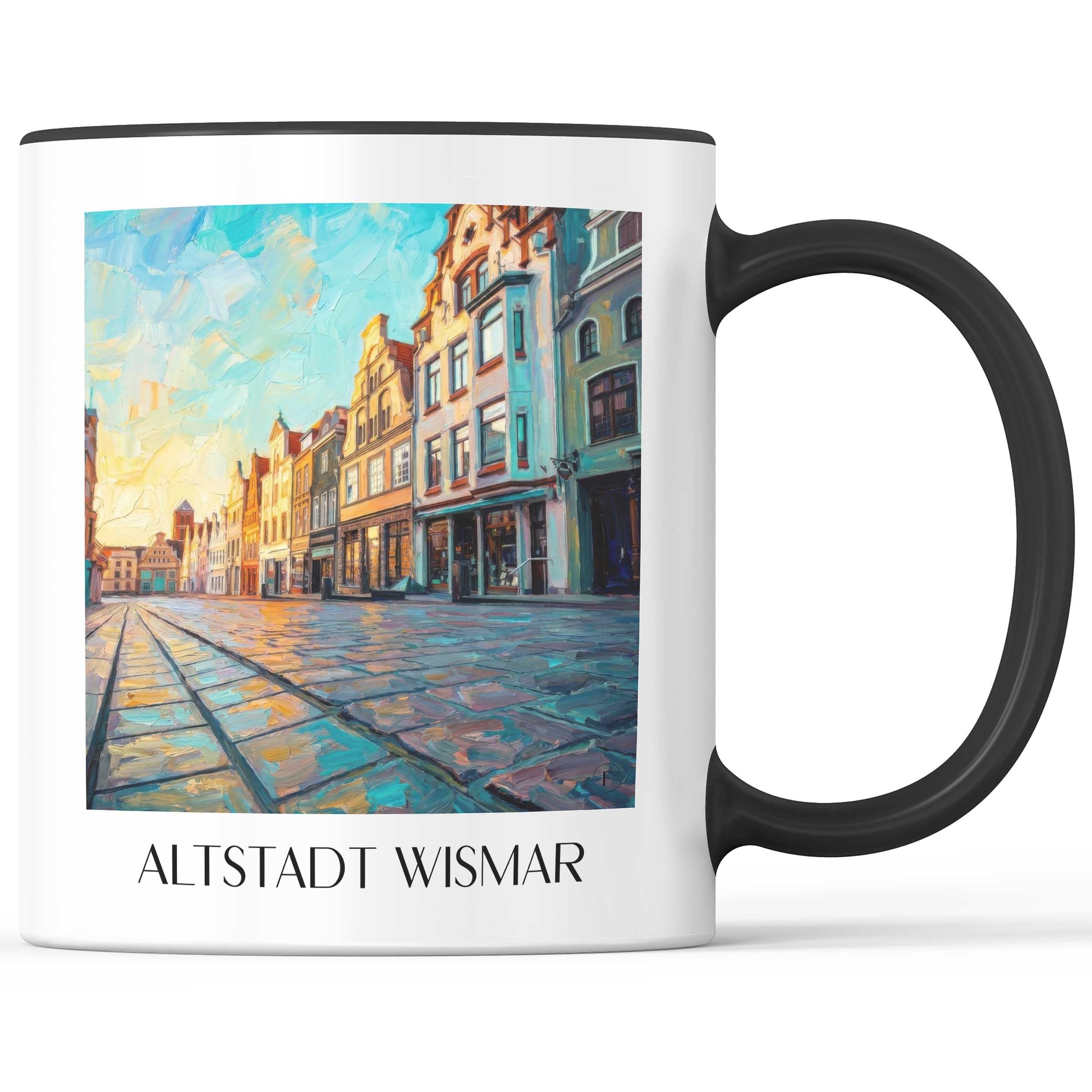 altstadt-wismar-deutschland-kaffeebecher-oil-painting-oelgemaelde