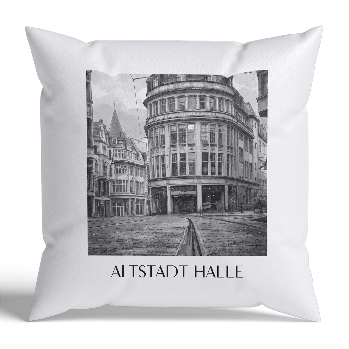 altstadt-halle-deutschland-kissenbezug-aquarell-schwarz-weiss