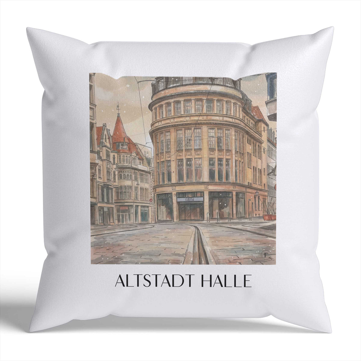 altstadt-halle-deutschland-kissenbezug-aquarell