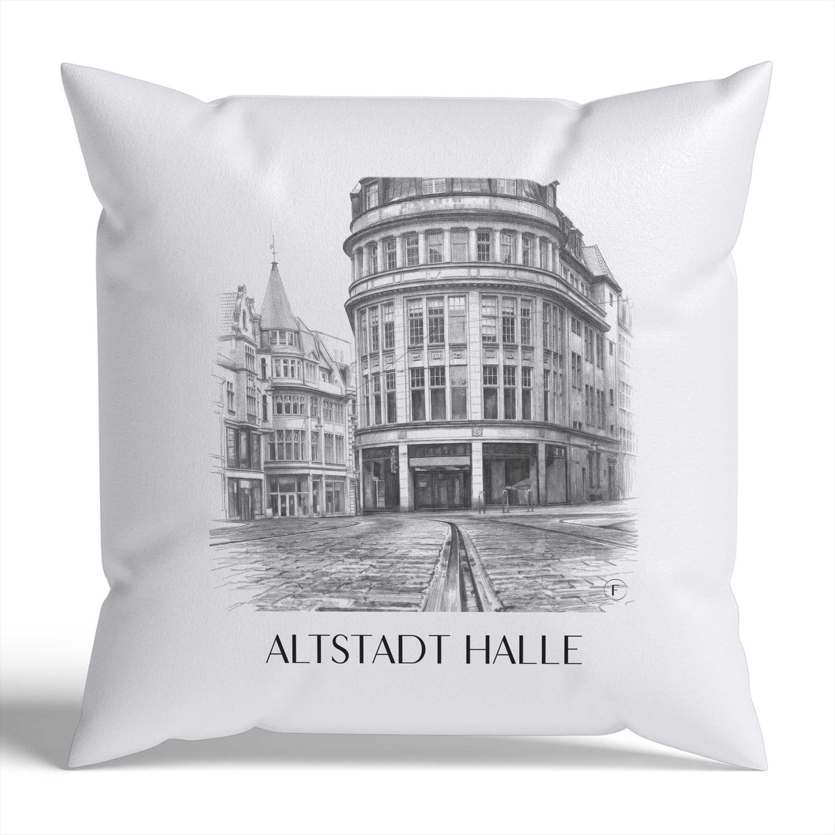 altstadt-halle-deutschland-kissenbezug-bleistift-zeichnung-drawing