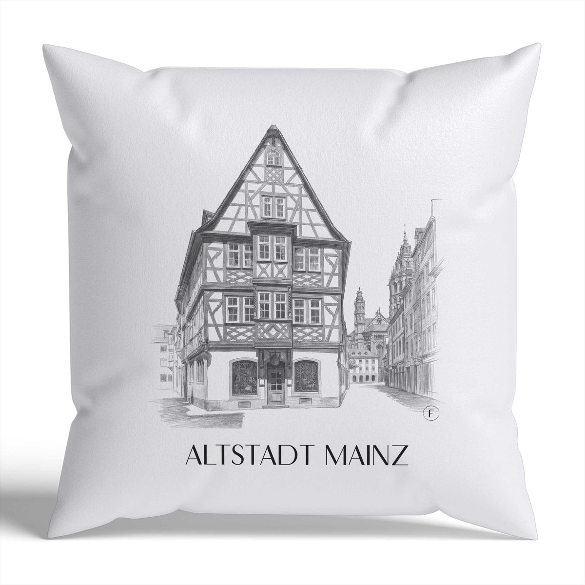 altstadt-mainz-deutschland-kissenbezug-bleistift-zeichnung-drawing