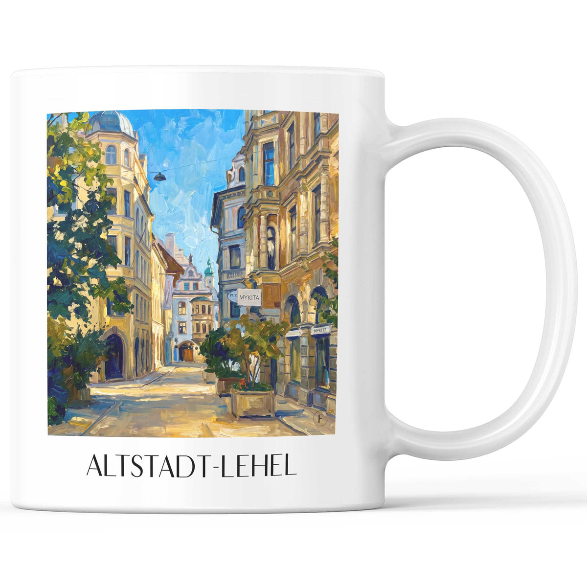Altstadt-Lehel Kaffeebecher - München - Deutschland Becher - Kaffeetasse im Ölgemälde Stil - favplace