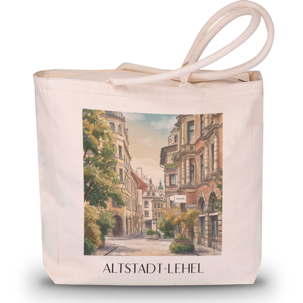 Altstadt-Lehel Shopping Tasche - München - Deutschland Tote Bag - Einkaufstasche im Aquarell Stil - favplace