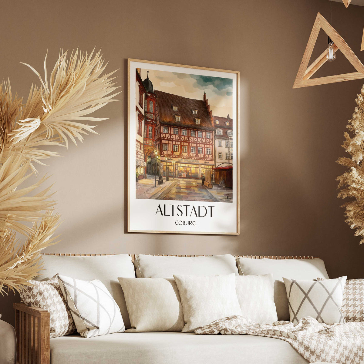 altstadt-coburg-deutschland-poster-aquarell