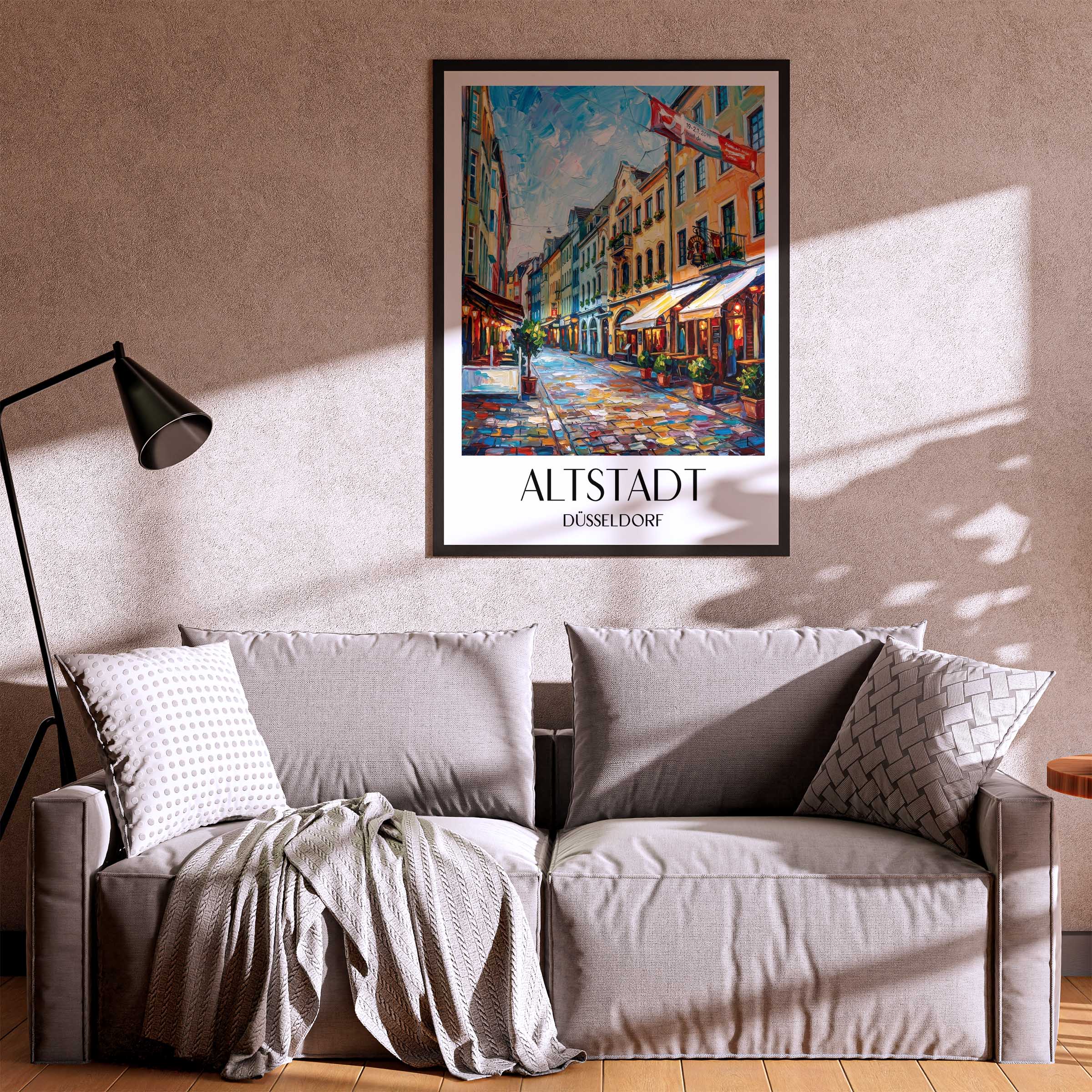 altstadt-düsseldorf-deutschland-poster-oil-painting-oelgemaelde