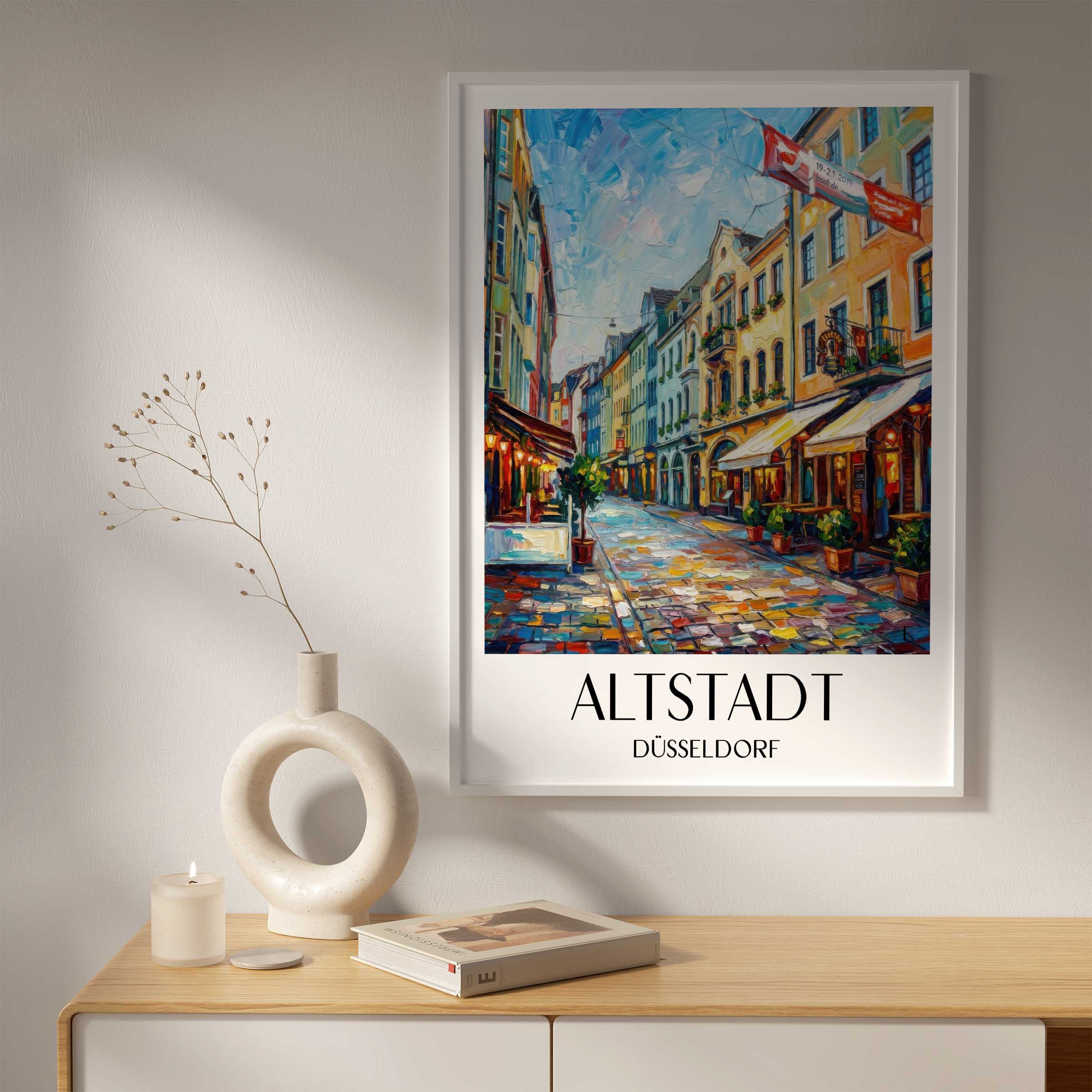 altstadt-düsseldorf-deutschland-poster-oil-painting-oelgemaelde