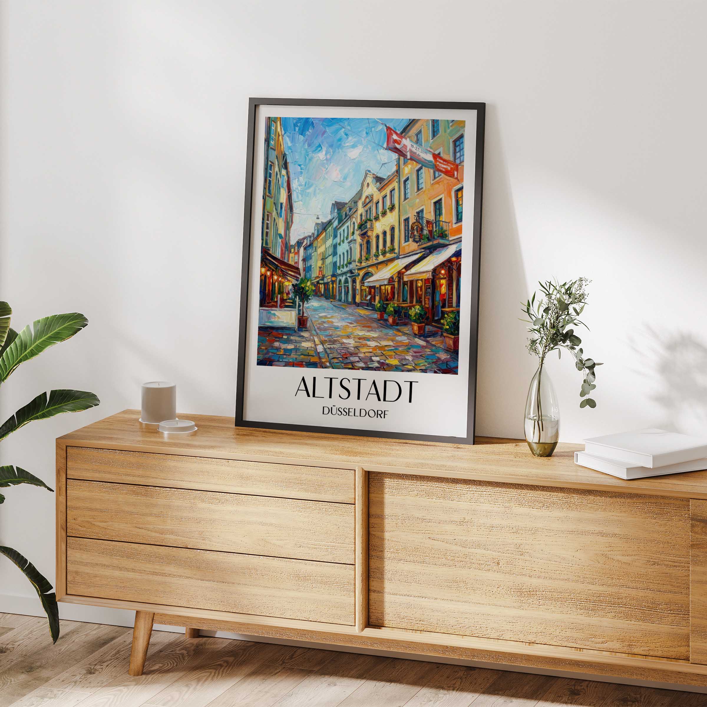 altstadt-düsseldorf-deutschland-poster-oil-painting-oelgemaelde
