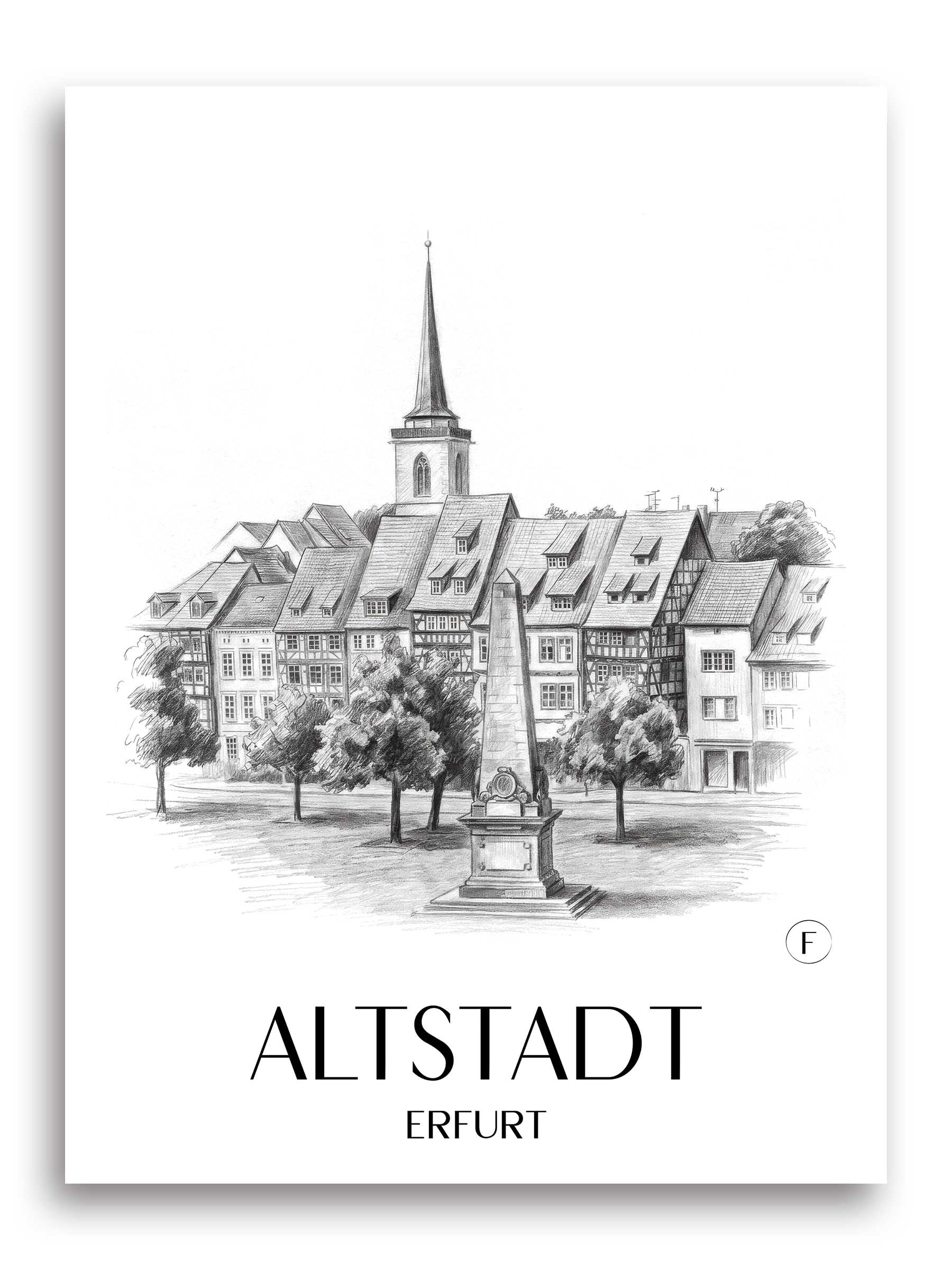 altstadt-erfurt-deutschland-poster-bleistift-zeichnung-drawing