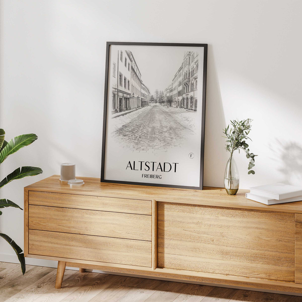 altstadt-freiberg-deutschland-poster-bleistift-zeichnung-drawing