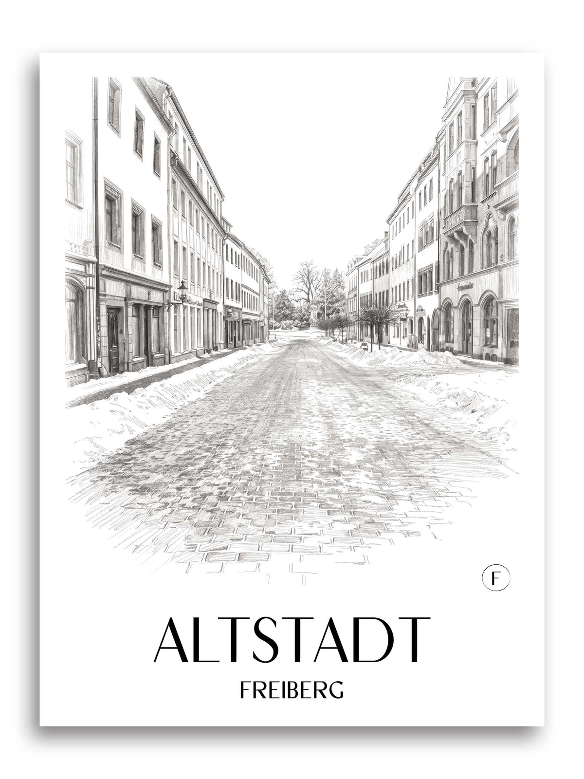 altstadt-freiberg-deutschland-poster-bleistift-zeichnung-drawing