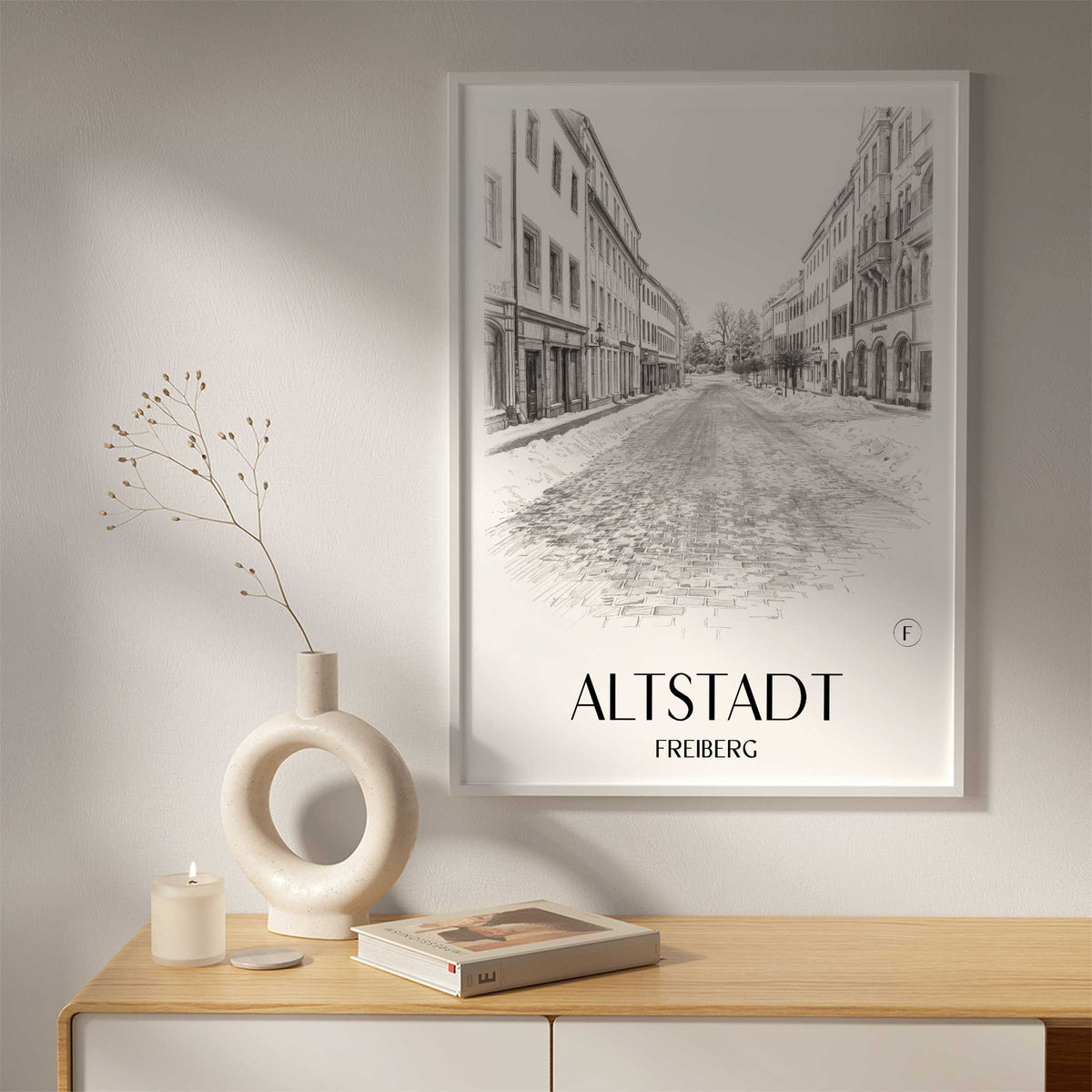 altstadt-freiberg-deutschland-poster-bleistift-zeichnung-drawing