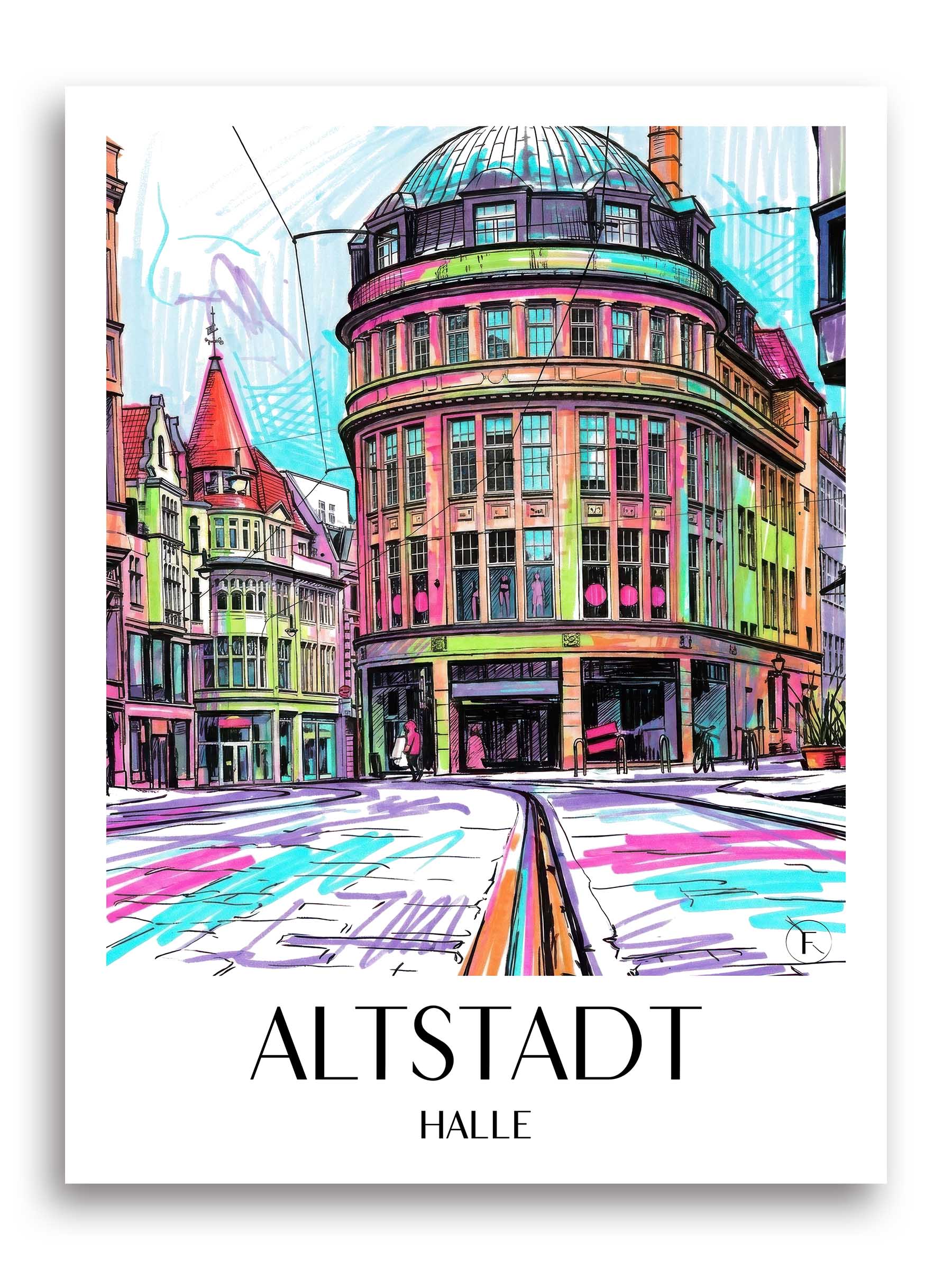altstadt-halle-deutschland-poster-graffiti
