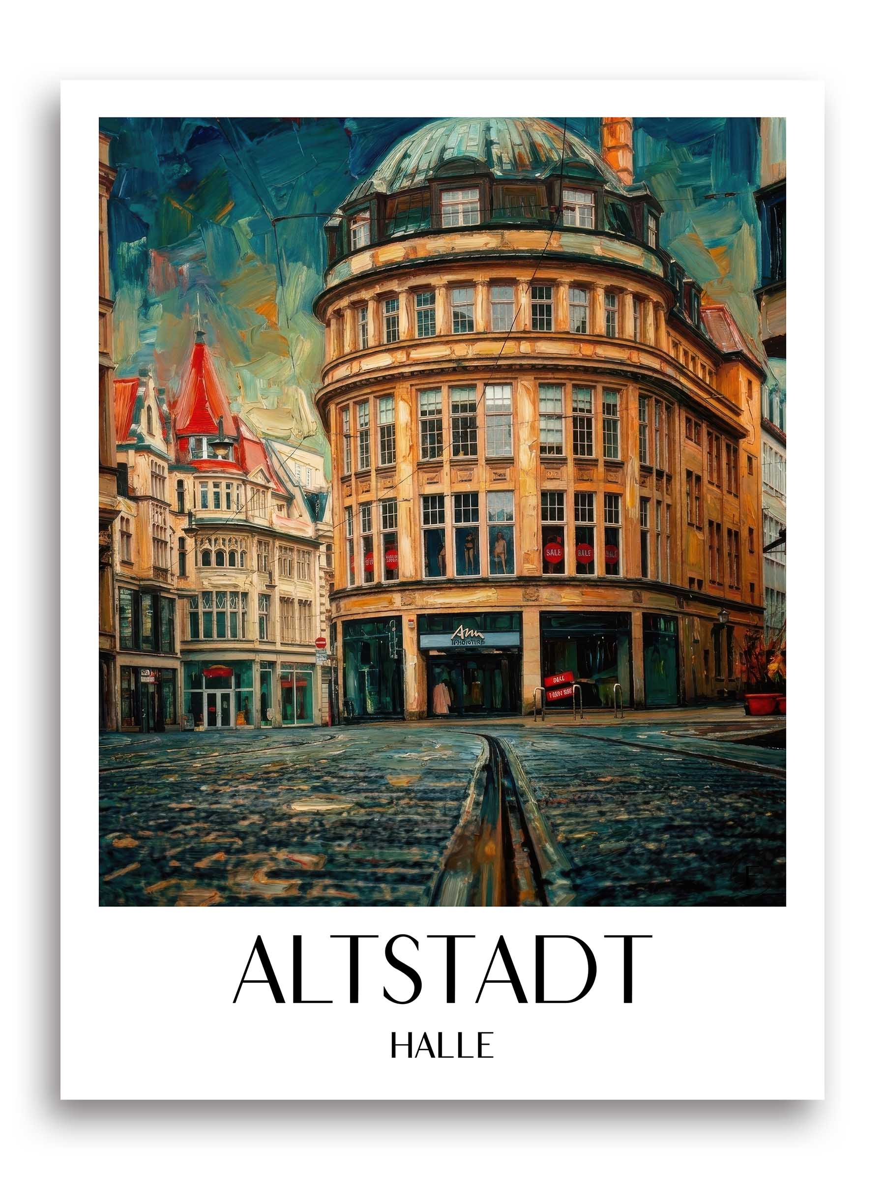 altstadt-halle-deutschland-poster-oil-painting-oelgemaelde