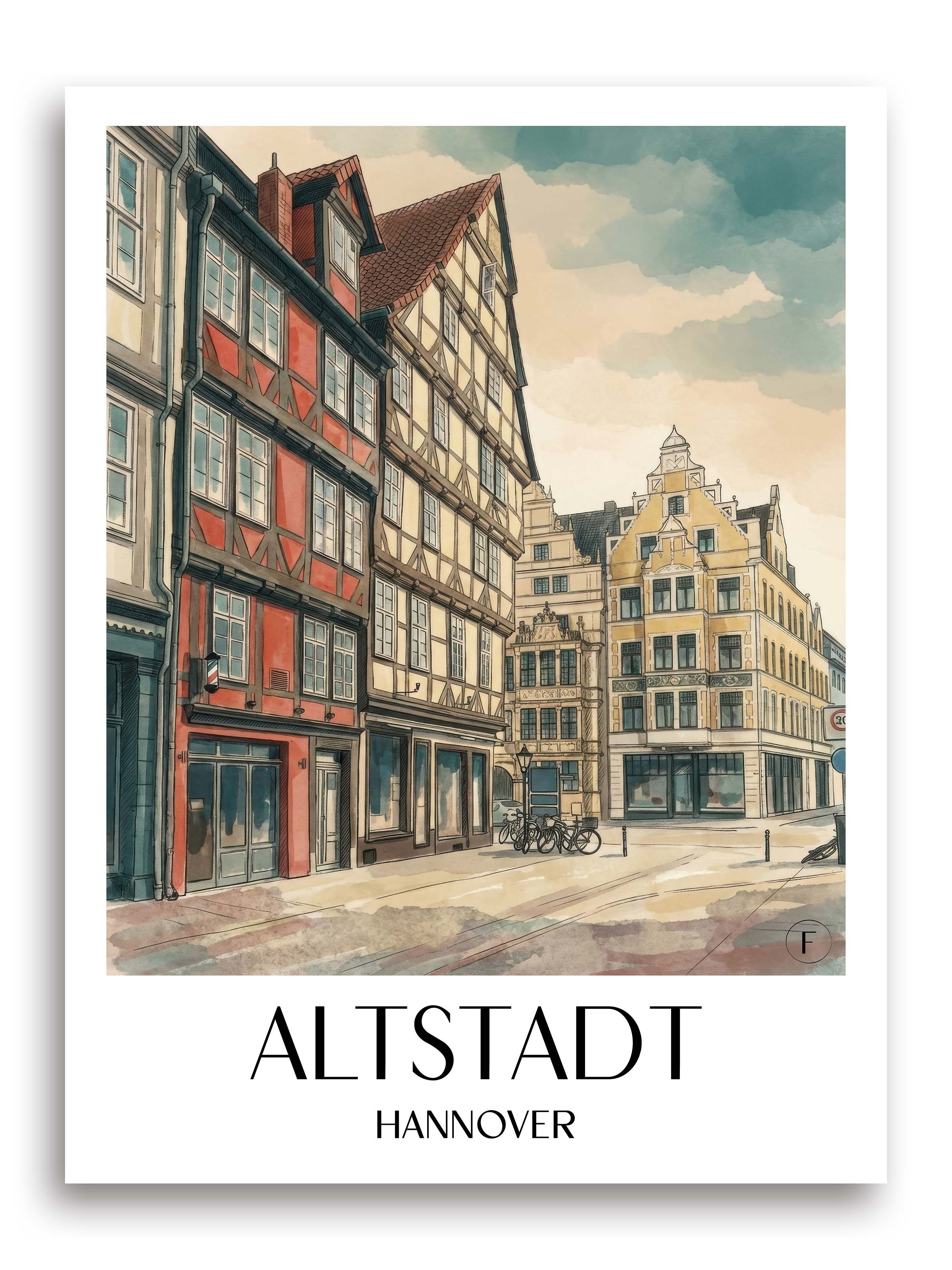 altstadt-hannover-deutschland-poster-aquarell
