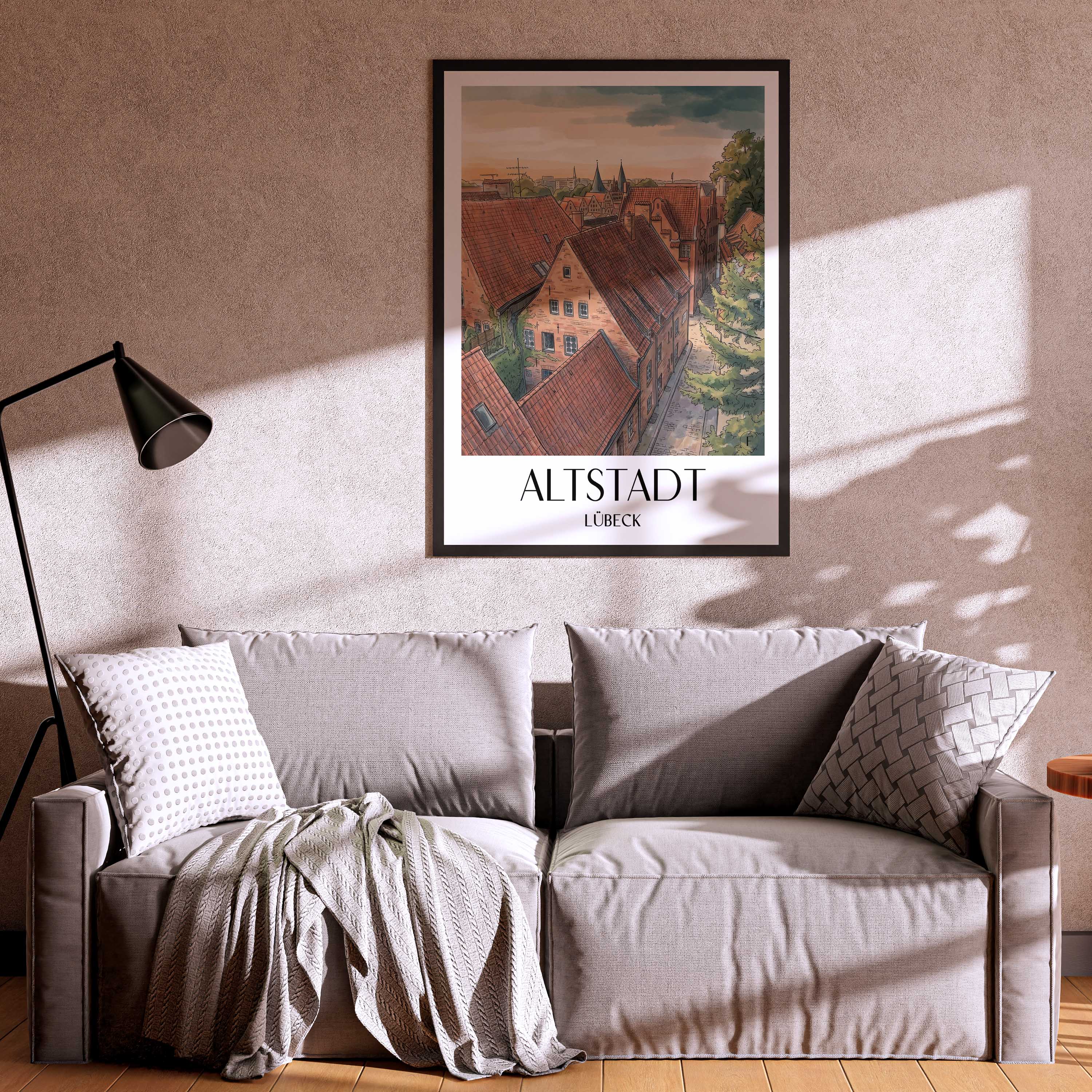 altstadt-lübeck-deutschland-poster-aquarell