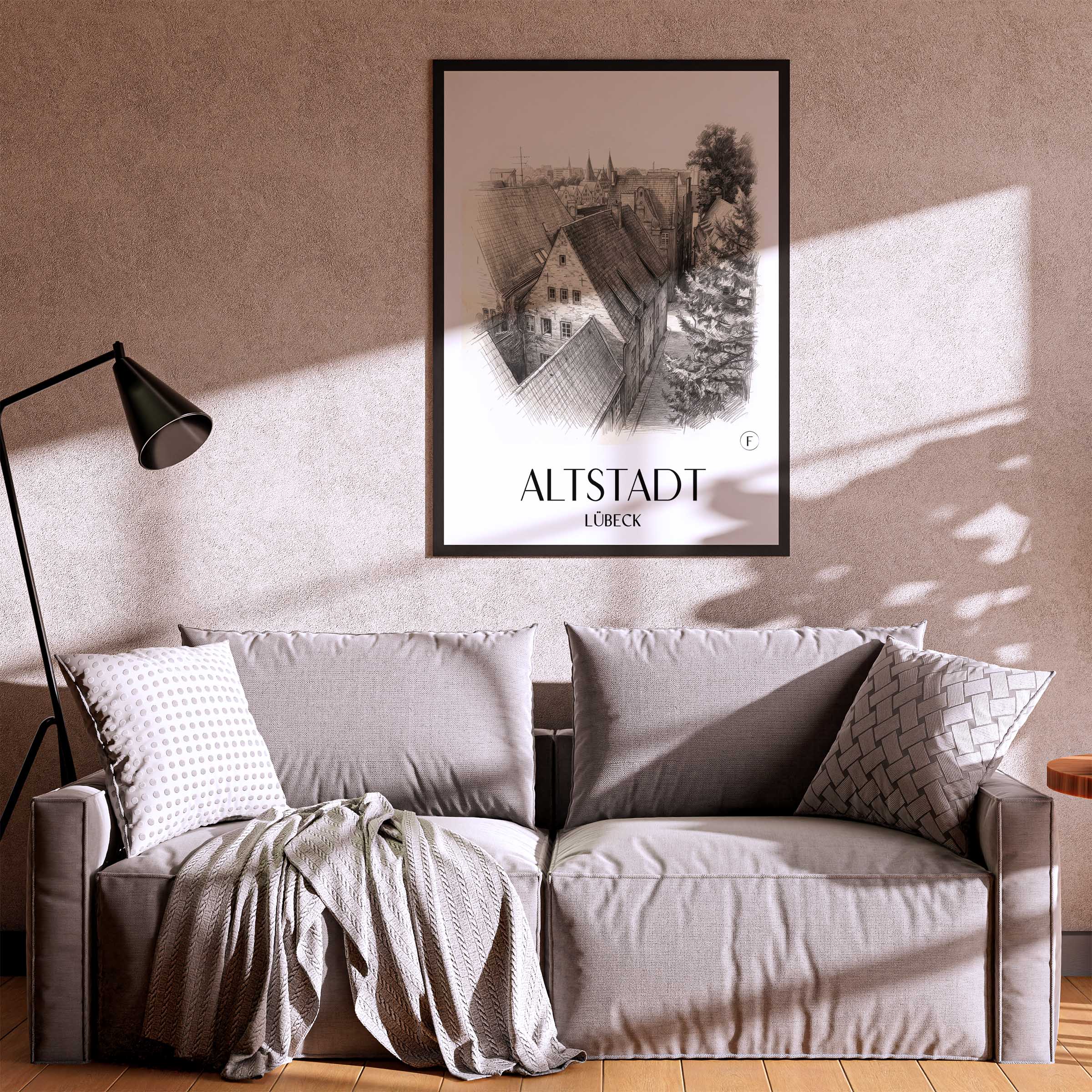 altstadt-lübeck-deutschland-poster-bleistift-zeichnung-drawing