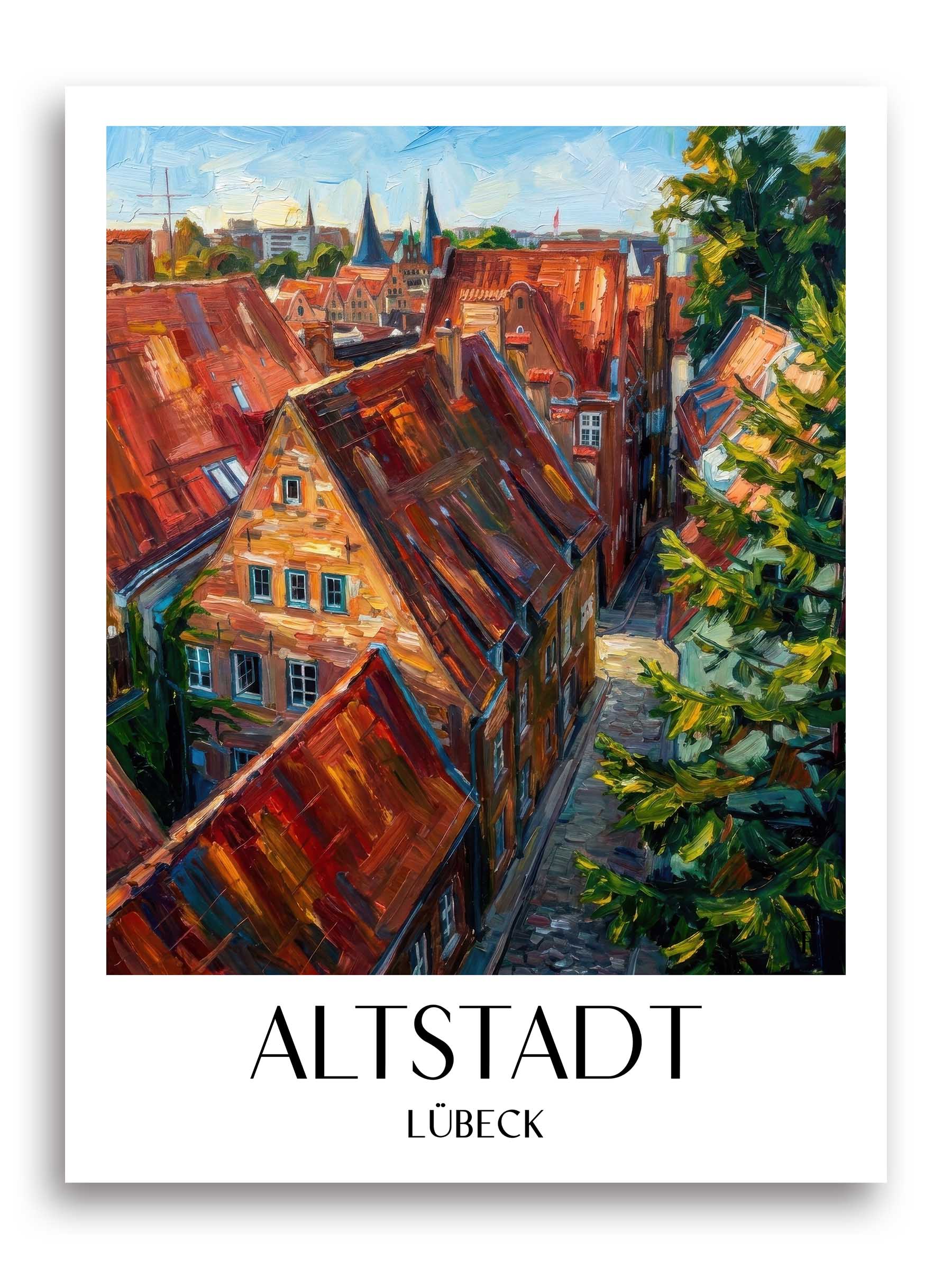 altstadt-lübeck-deutschland-poster-oil-painting-oelgemaelde