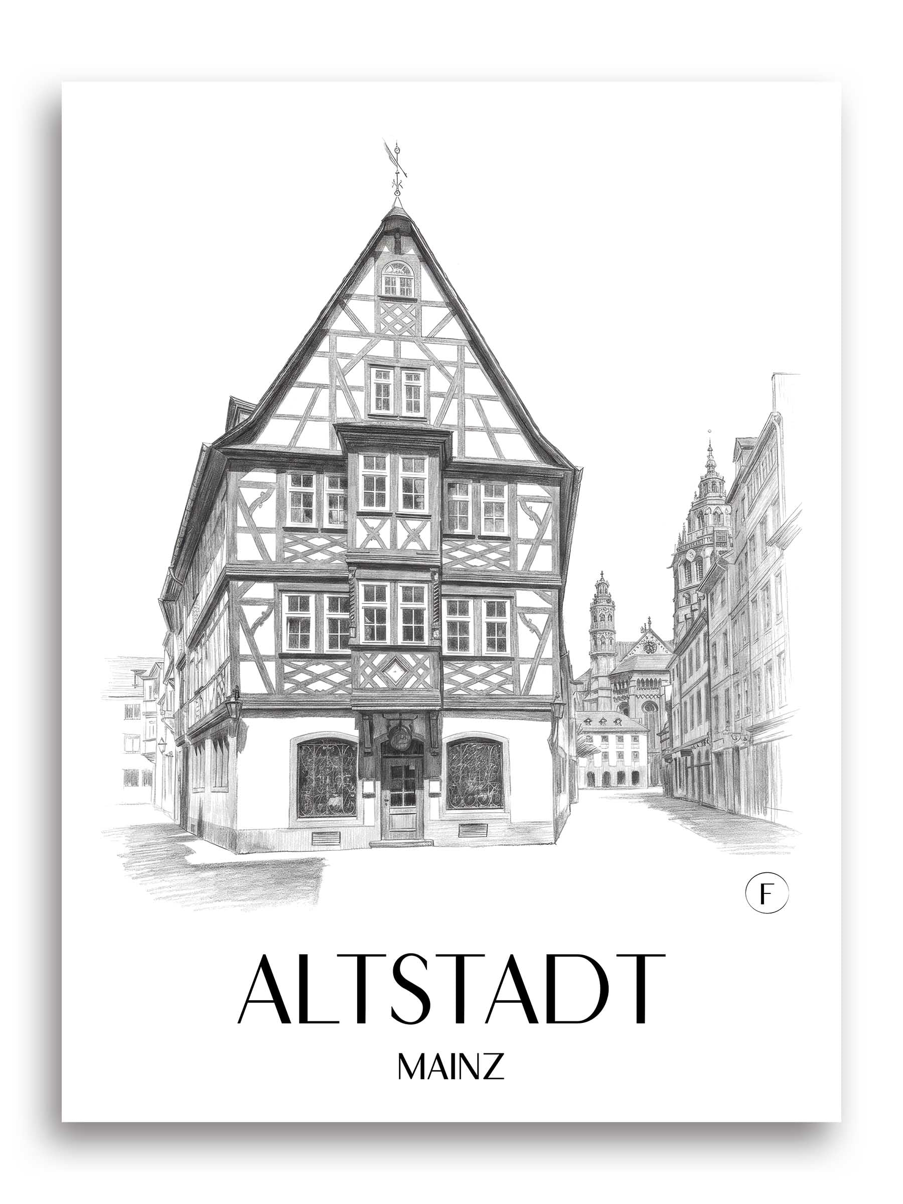 altstadt-mainz-deutschland-poster-bleistift-zeichnung-drawing