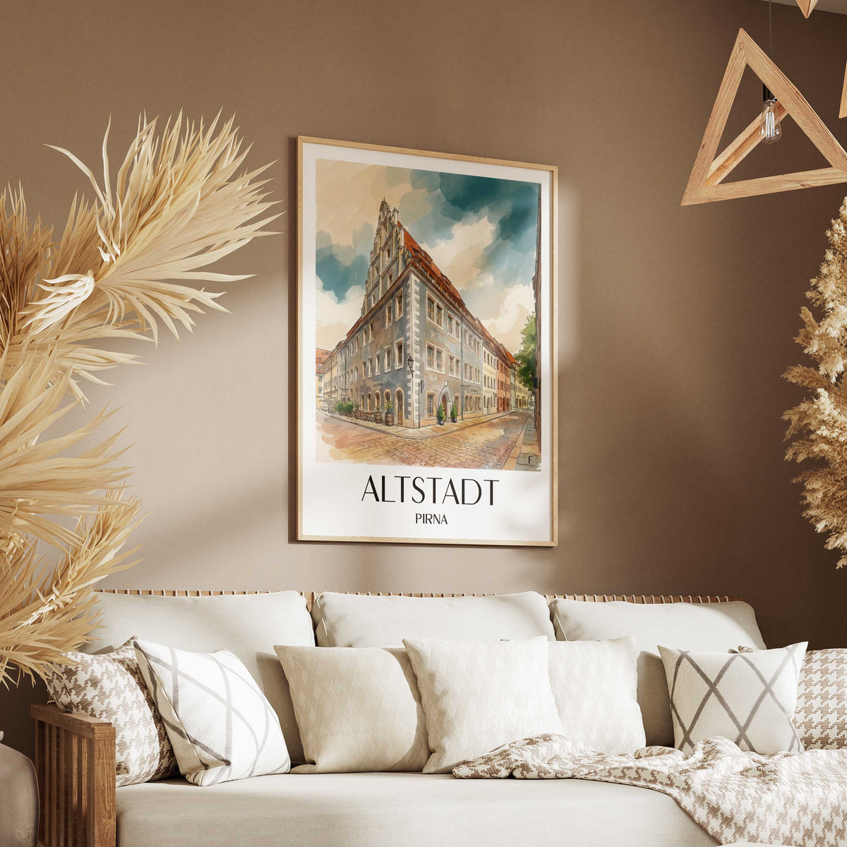 altstadt-pirna-deutschland-poster-aquarell