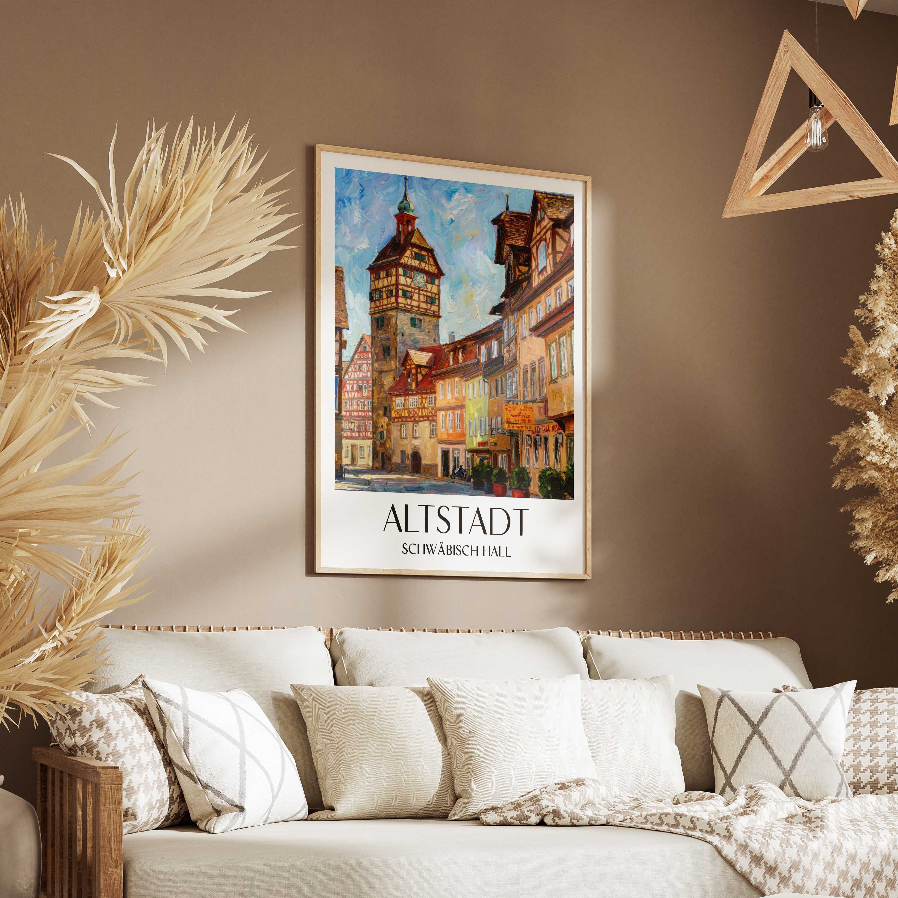 altstadt-schwäbisch-hall-deutschland-poster-oil-painting-oelgemaelde