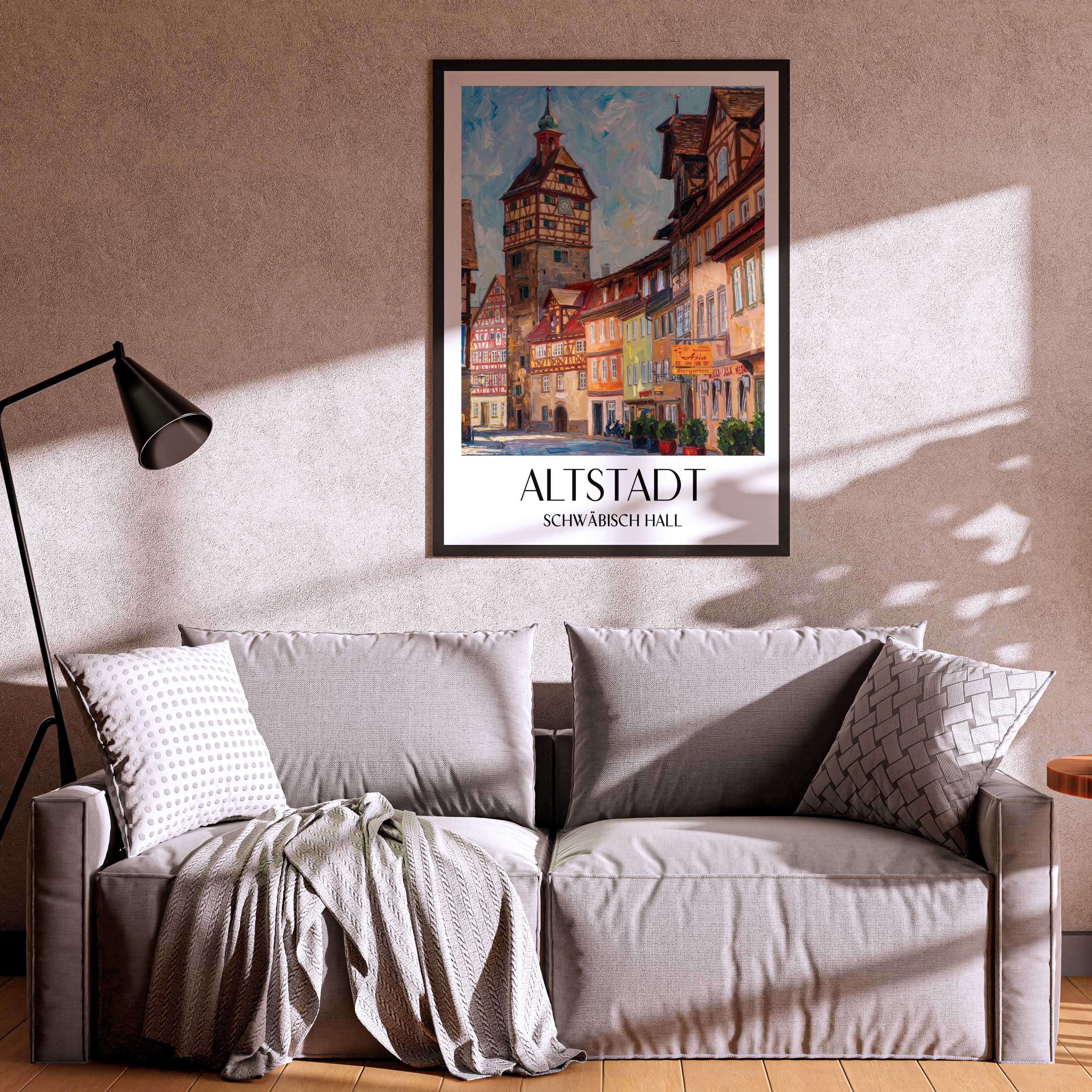 altstadt-schwäbisch-hall-deutschland-poster-oil-painting-oelgemaelde
