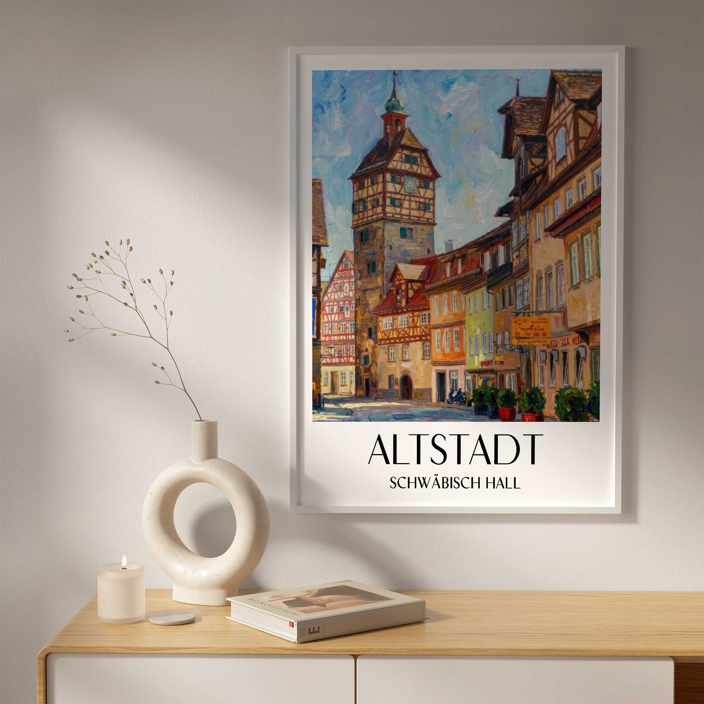 altstadt-schwäbisch-hall-deutschland-poster-oil-painting-oelgemaelde