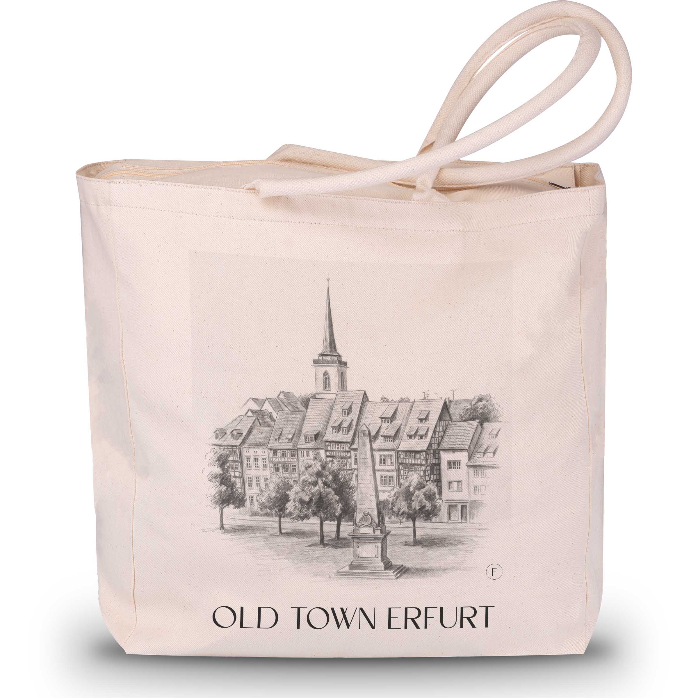 Altstadt Shopping Tasche - Erfurt - Deutschland Tote Bag - Einkaufstasche im Zeichnung Stil