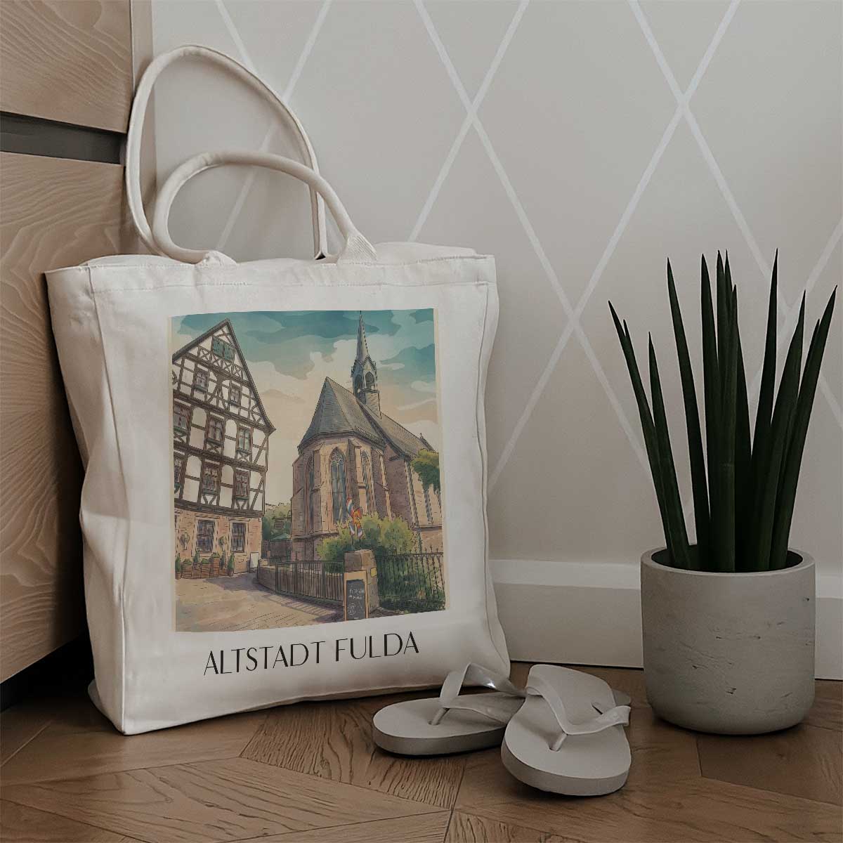 altstadt-fulda-deutschland-einkaufstasche-aquarell
