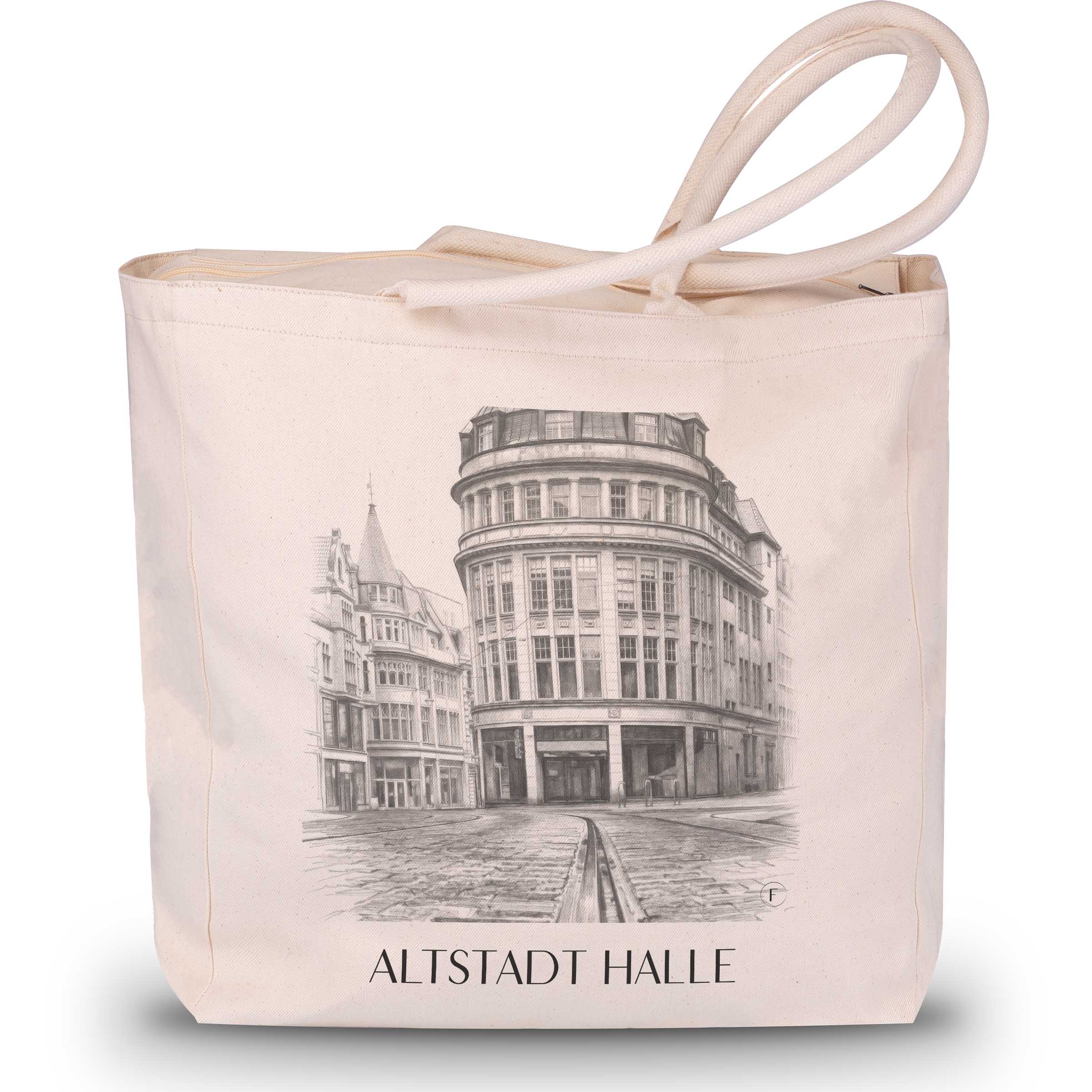 altstadt-halle-deutschland-einkaufstasche-bleistift-zeichnung-drawing
