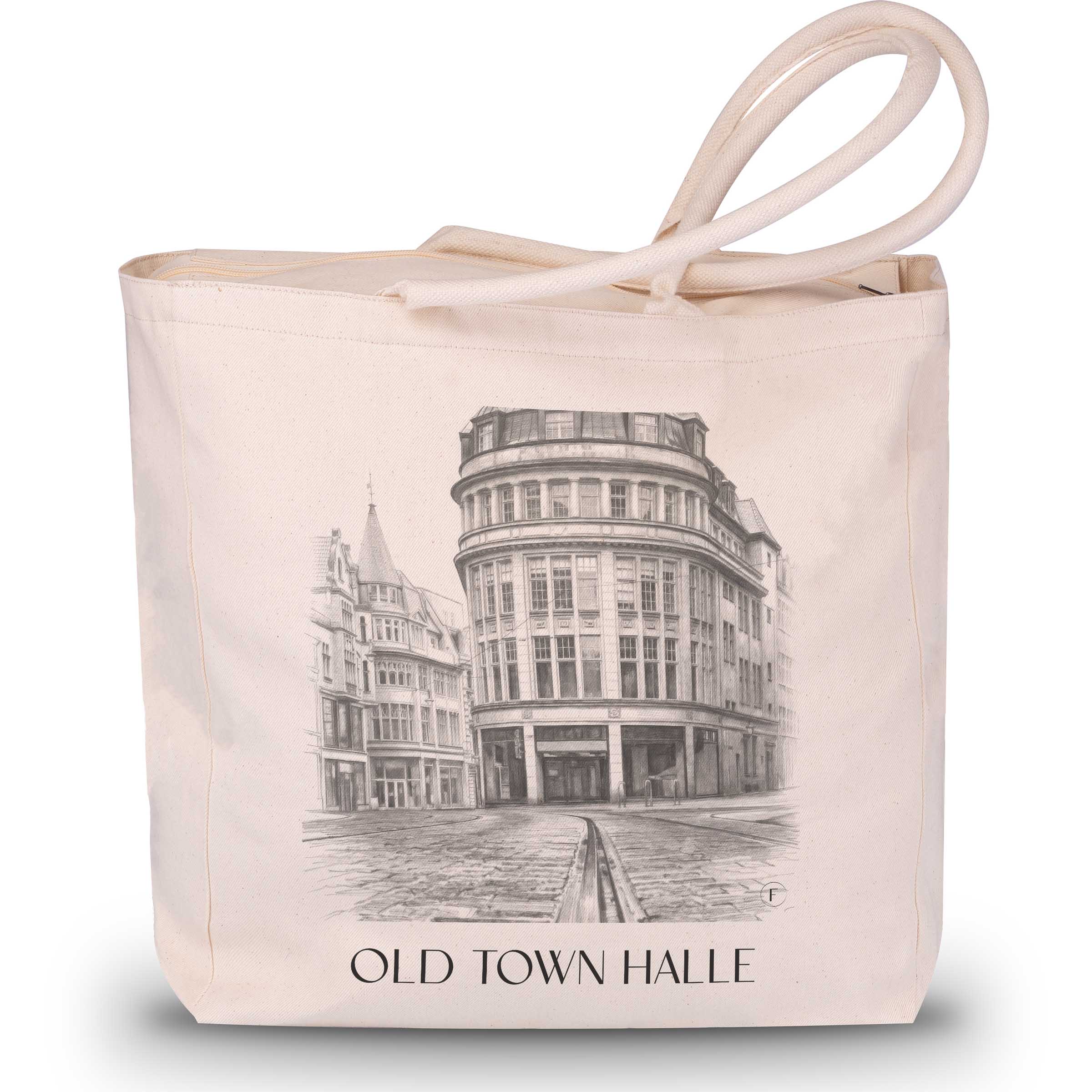 Altstadt Shopping Tasche - Halle - Deutschland Tote Bag - Einkaufstasche im Zeichnung Stil