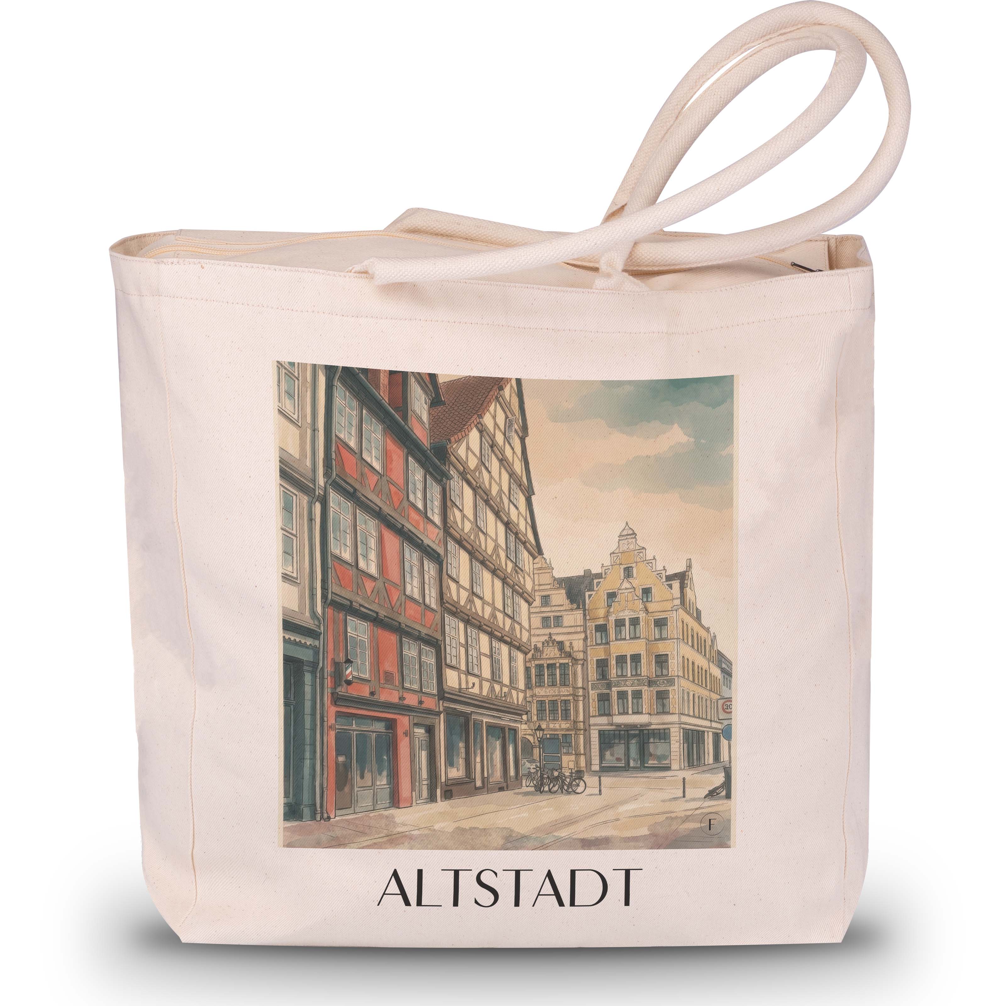 altstadt-hannover-deutschland-einkaufstasche-aquarell