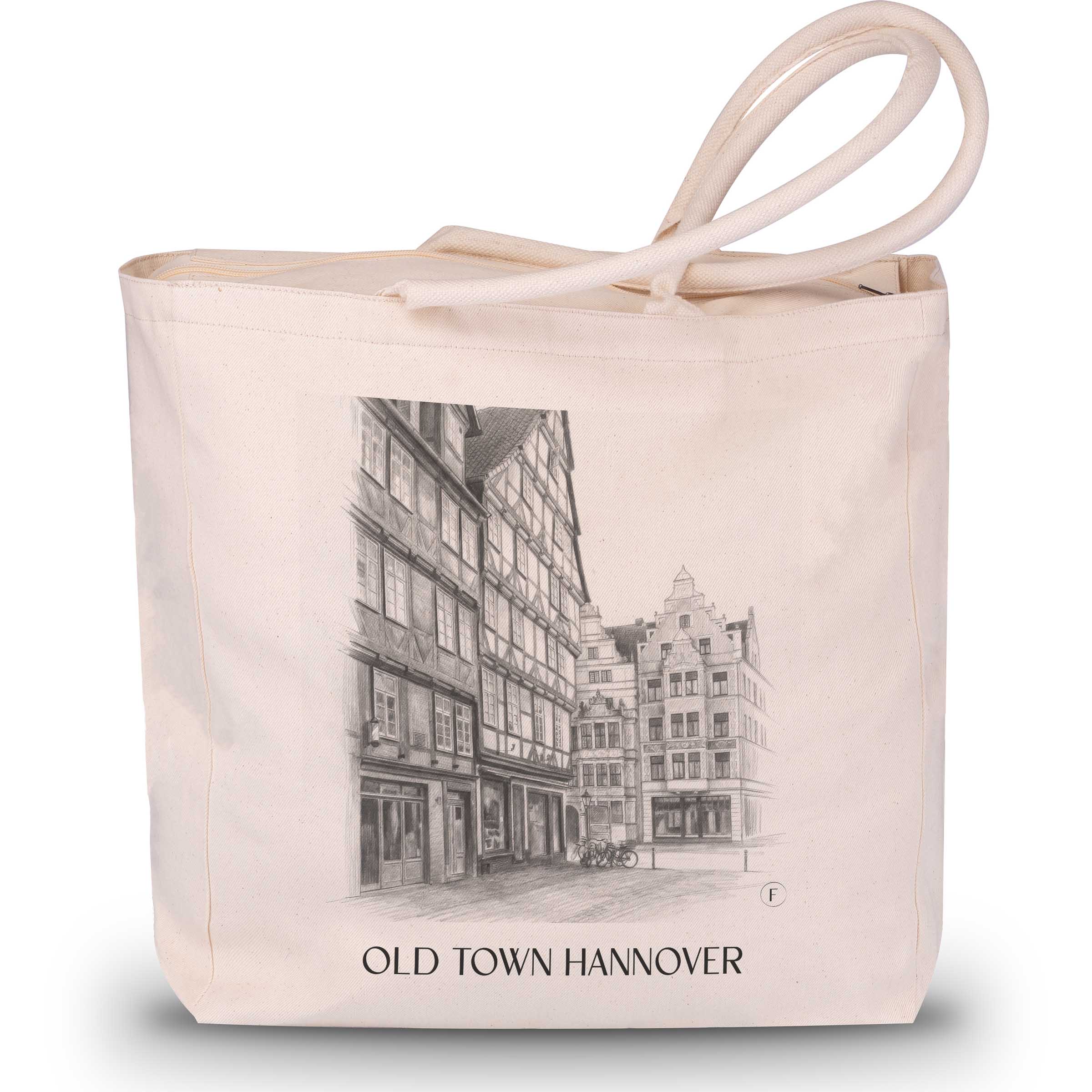 Altstadt Shopping Tasche - Hannover - Deutschland Tote Bag - Einkaufstasche im Zeichnung Stil