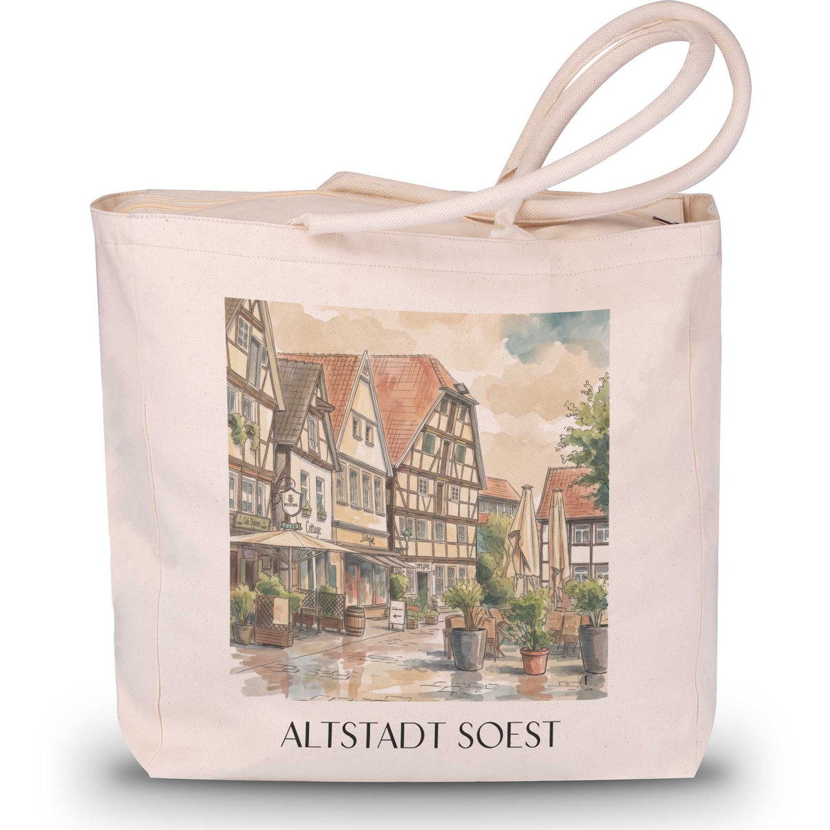 altstadt-soest-deutschland-einkaufstasche-aquarell