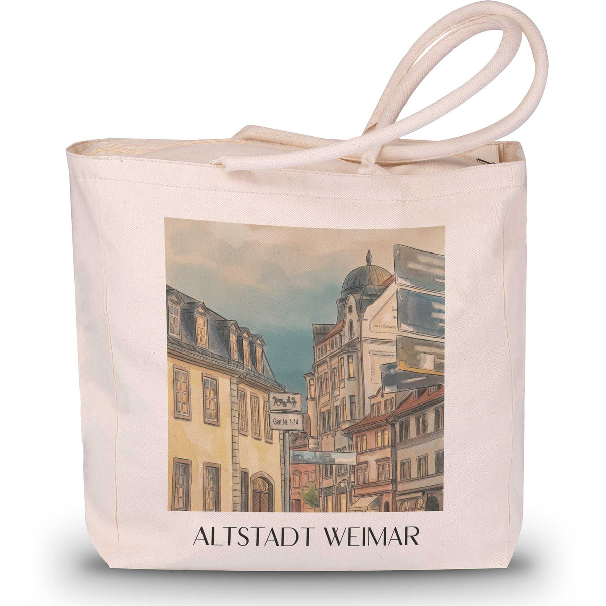 altstadt-weimar-deutschland-einkaufstasche-aquarell