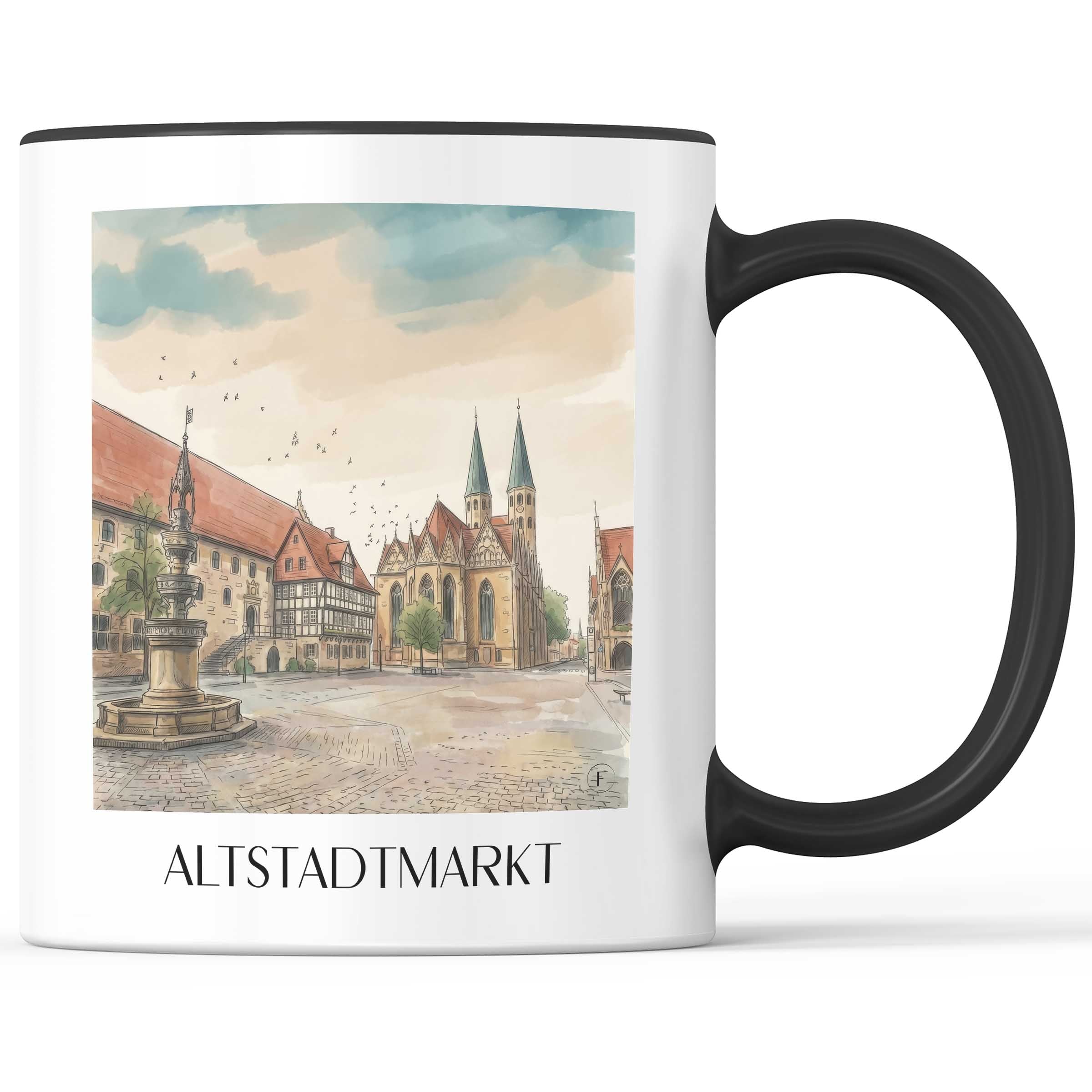 altstadtmarkt-braunschweig-deutschland-kaffeebecher-aquarell