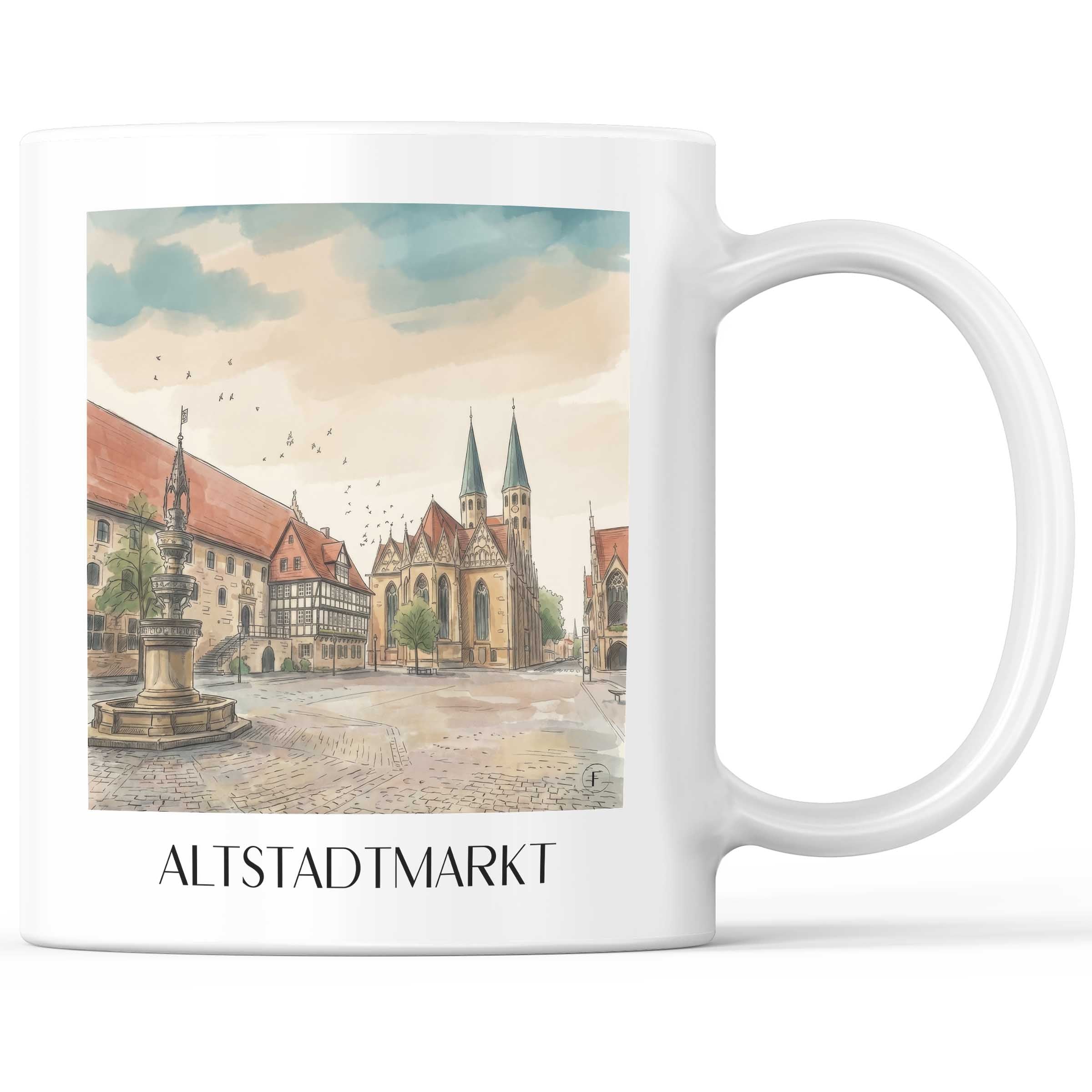 altstadtmarkt-braunschweig-deutschland-kaffeebecher-aquarell