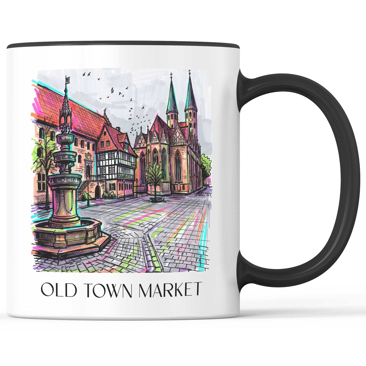 Altstadtmarkt Kaffeebecher - Braunschweig - Deutschland Becher - Kaffeetasse im Tag Graffiti Stil - favplace