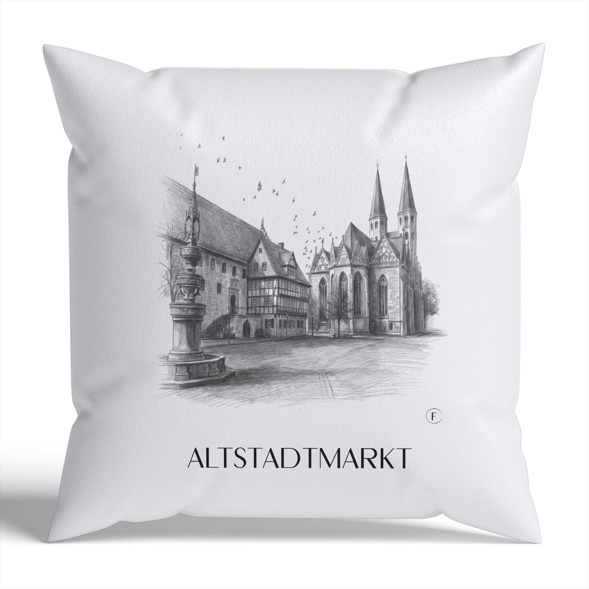 altstadtmarkt-braunschweig-deutschland-kissenbezug-bleistift-zeichnung-drawing